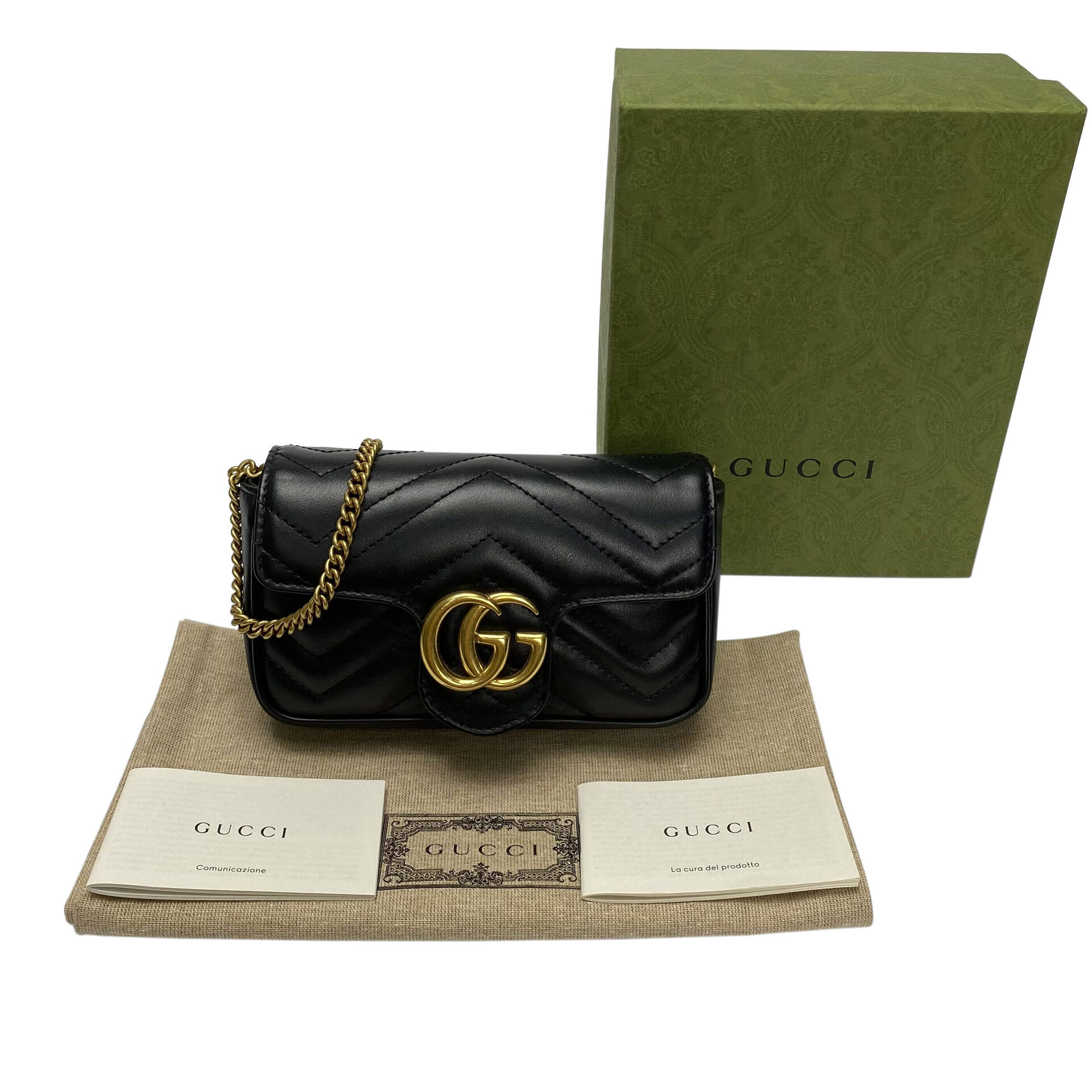 Bolsa Gucci GG Marmont Super Mini Preta