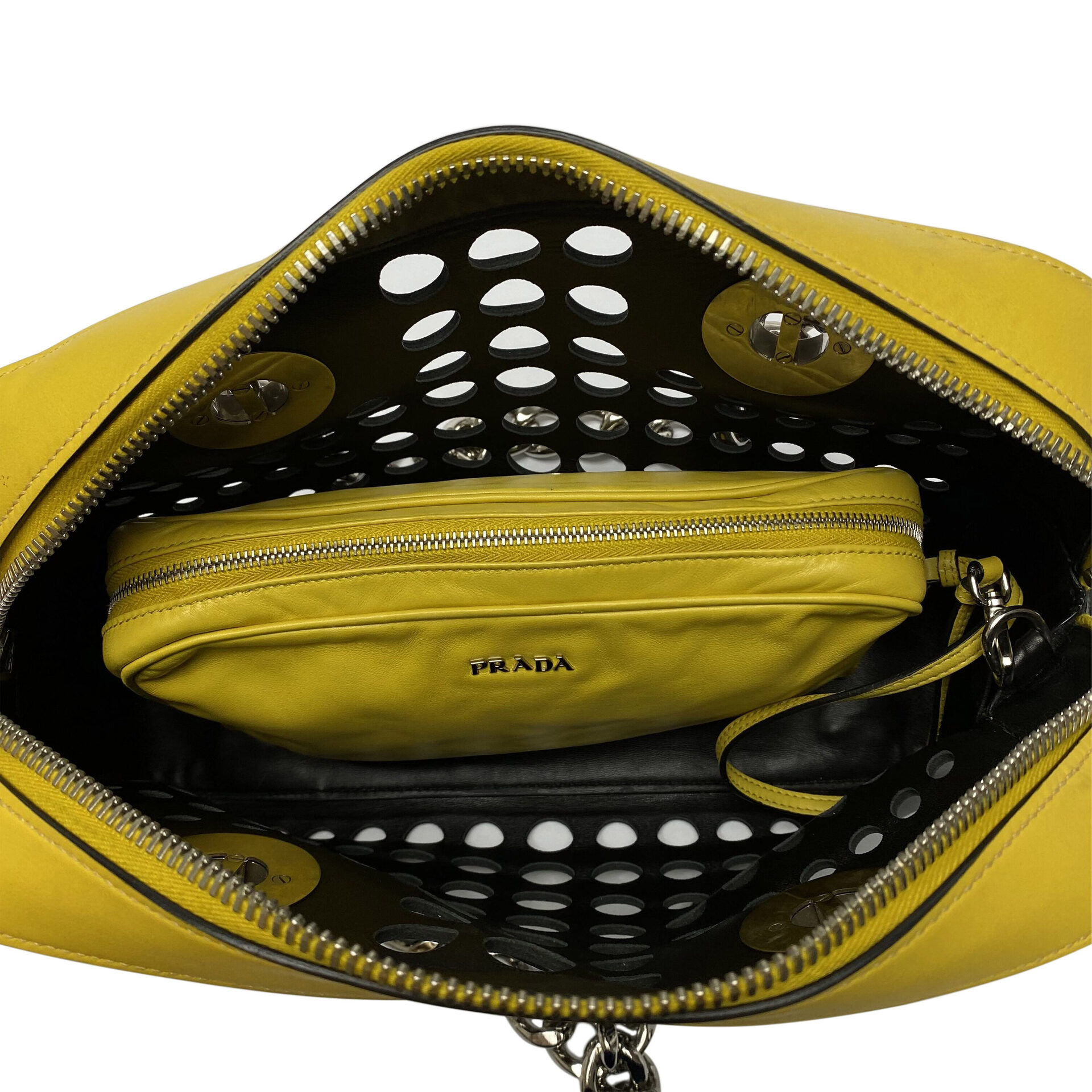 Bolsa Prada City Fori Perforated Tricolor