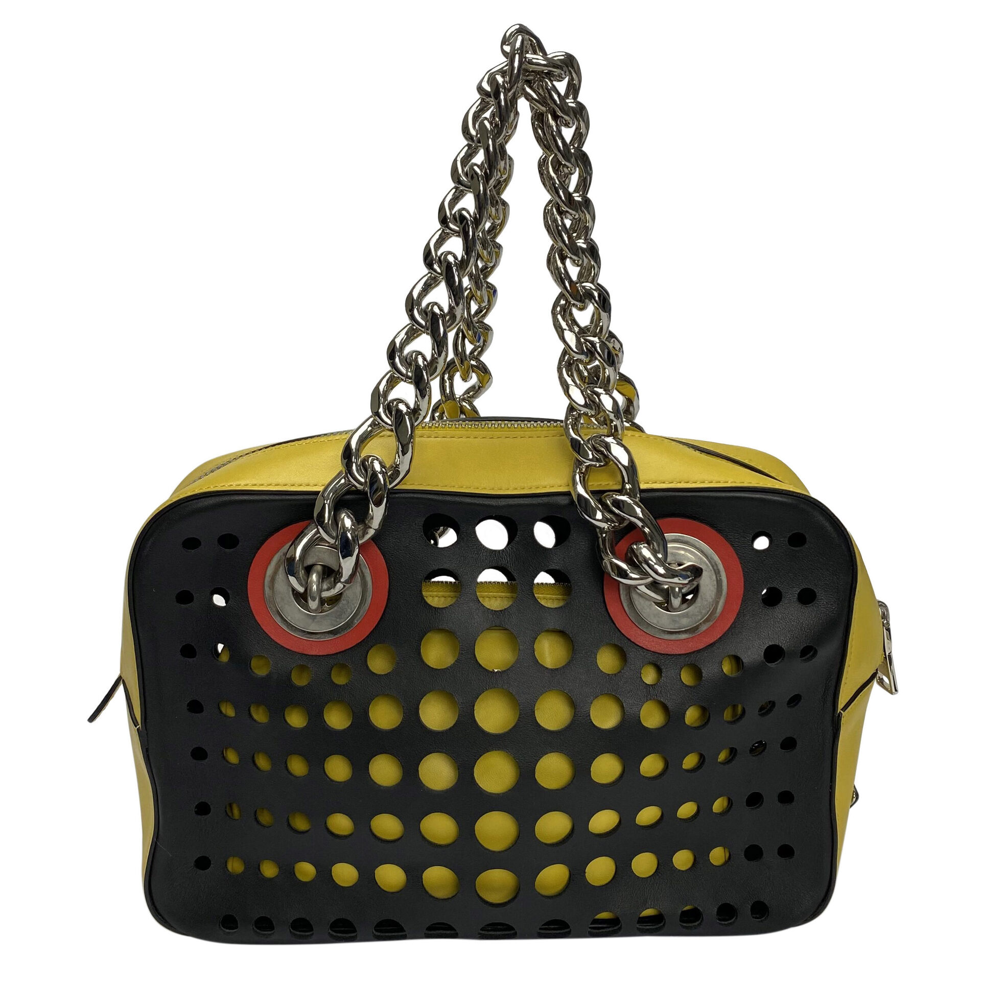 Bolsa Prada City Fori Perforated Tricolor