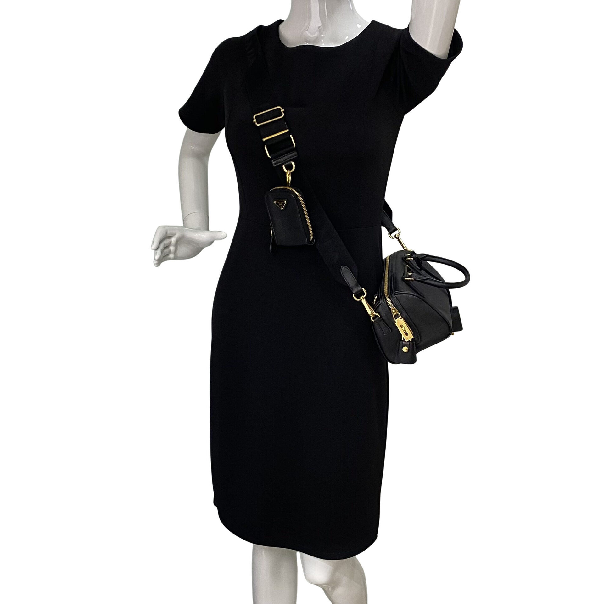 Bolsa Prada Mini Couro Saffiano Preto