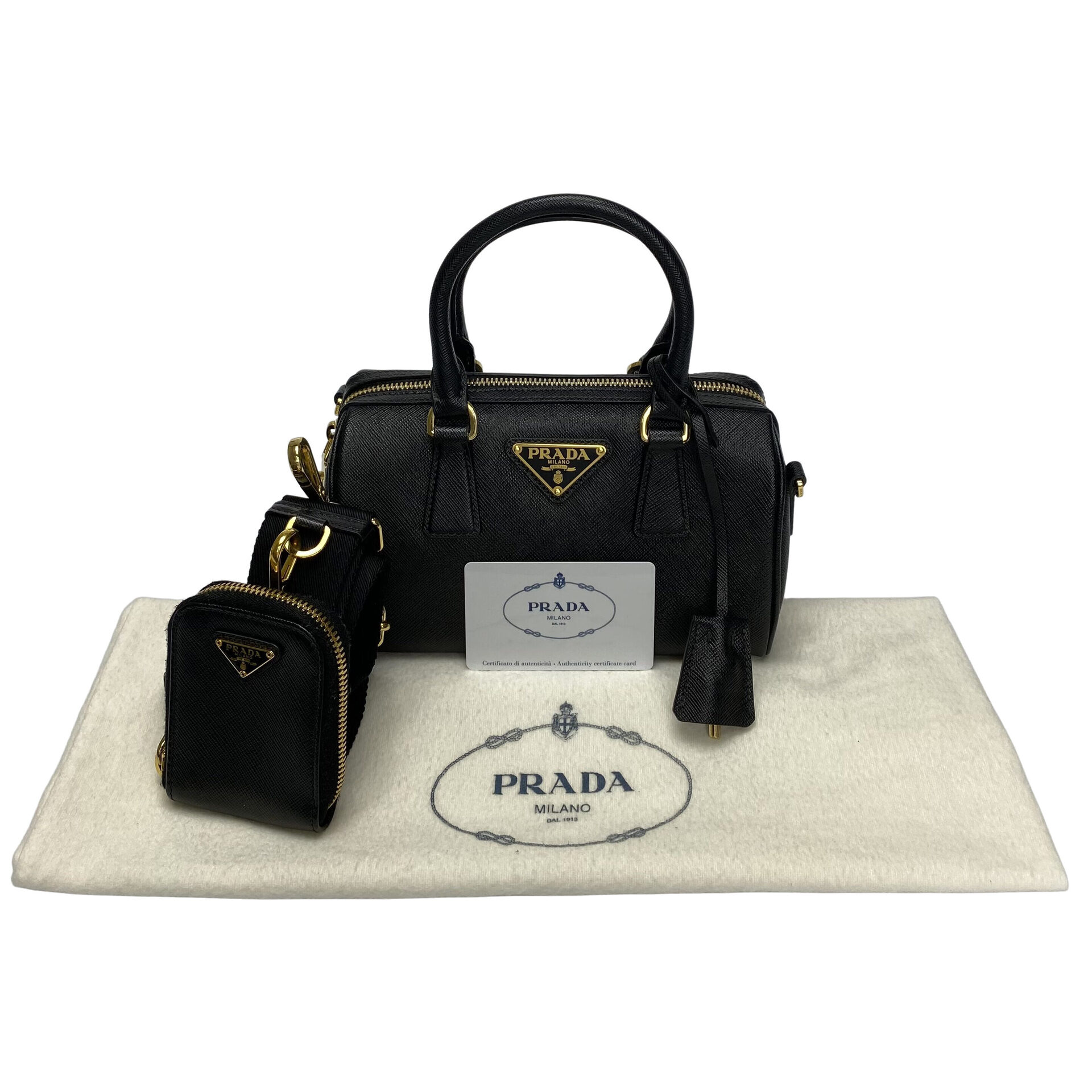 Bolsa Prada Mini Couro Saffiano Preto