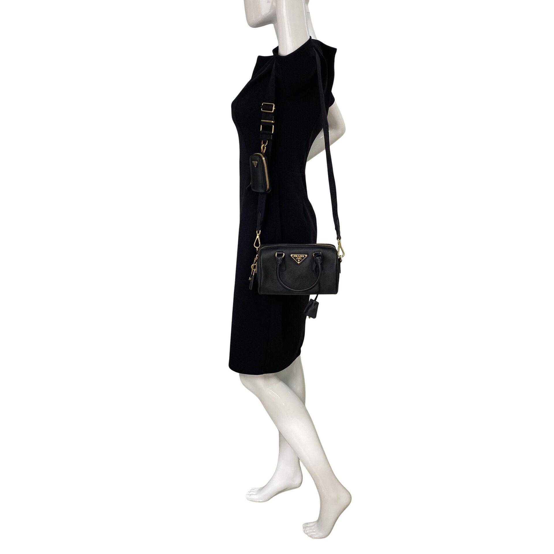 Bolsa Prada Mini Couro Saffiano Preto