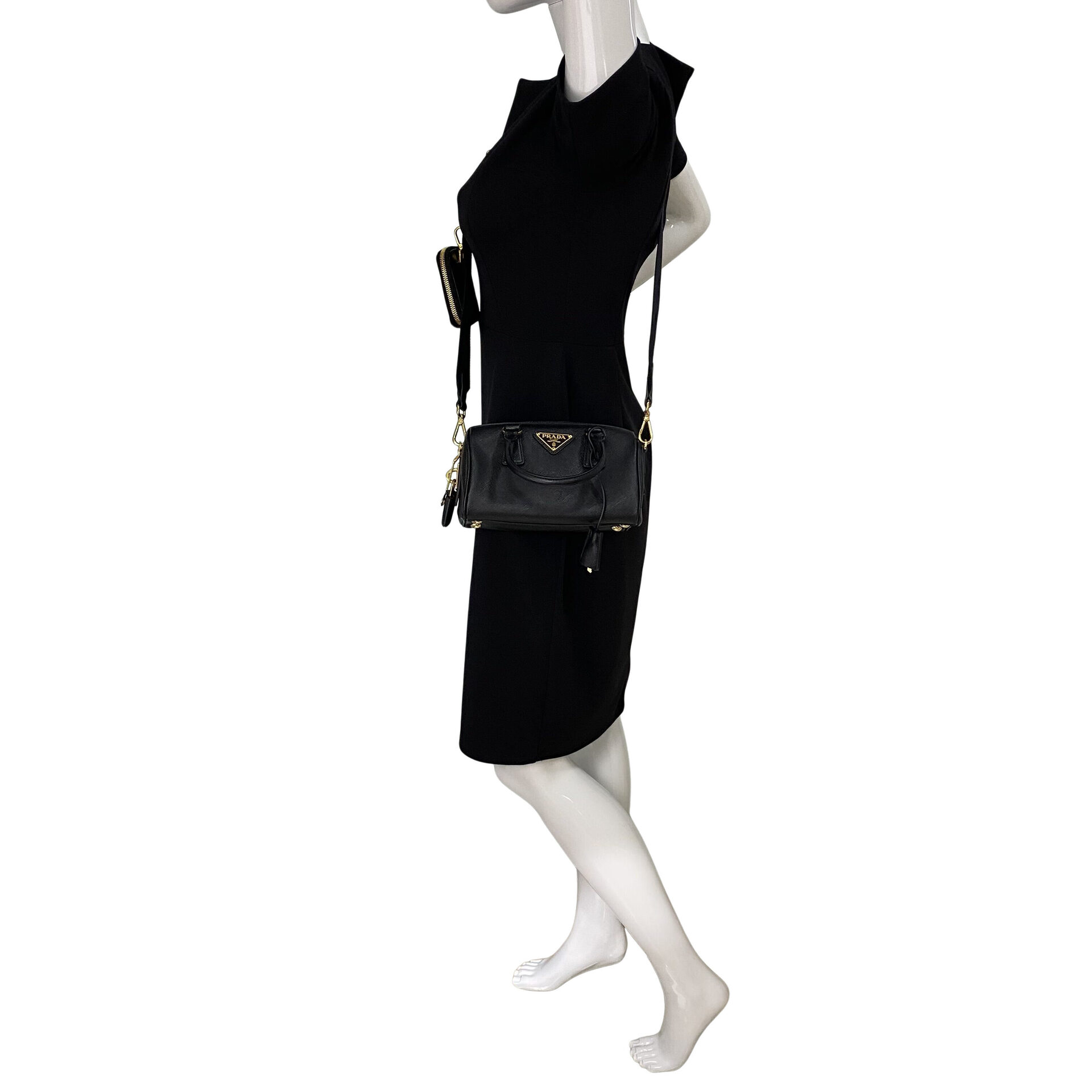 Bolsa Prada Mini Couro Saffiano Preto