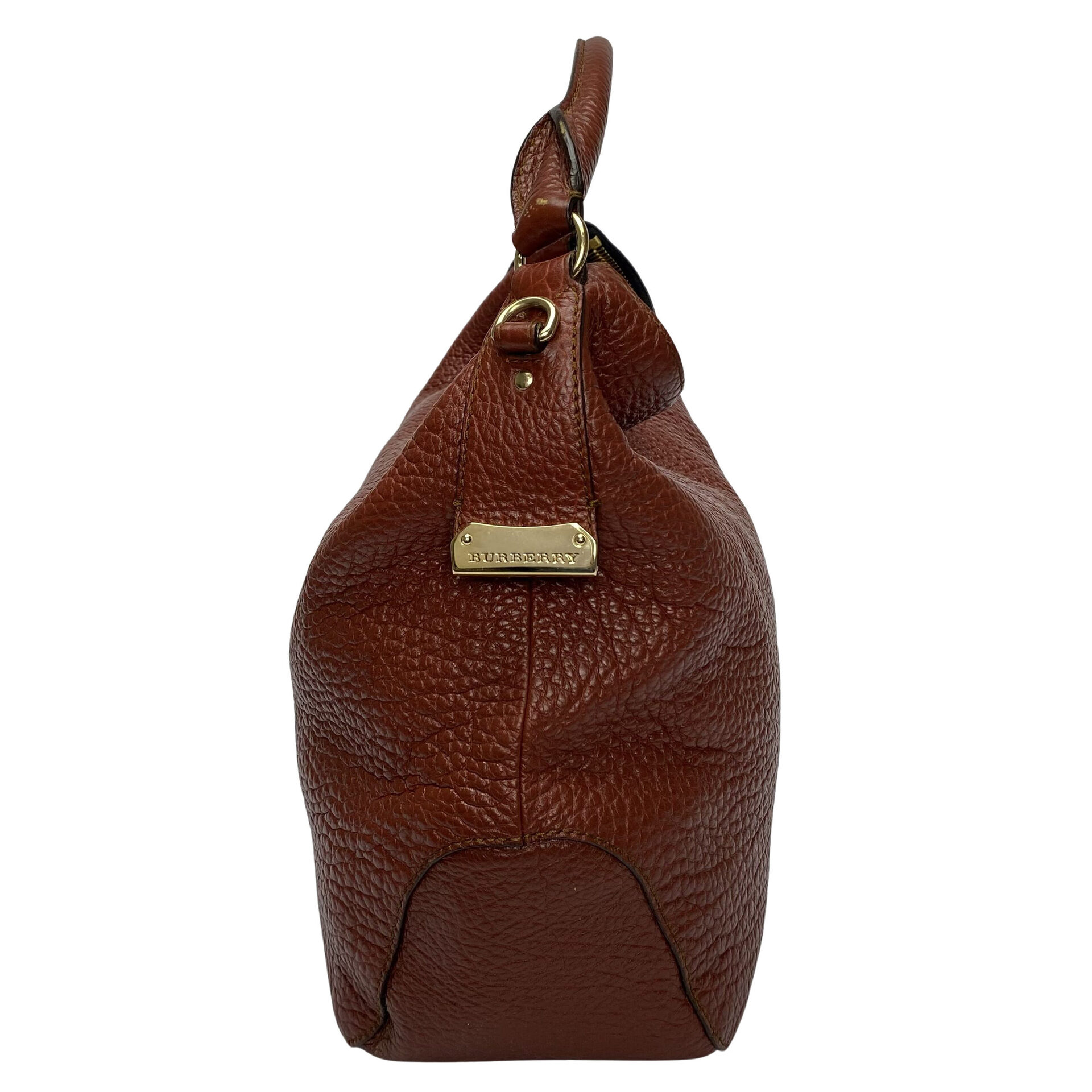Bolsa Burberry Hobo Couro Vinho