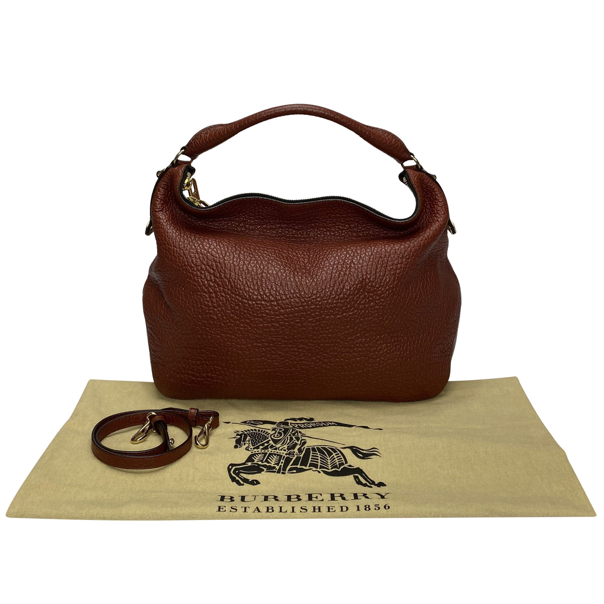 Bolsa Burberry Hobo Couro Vinho