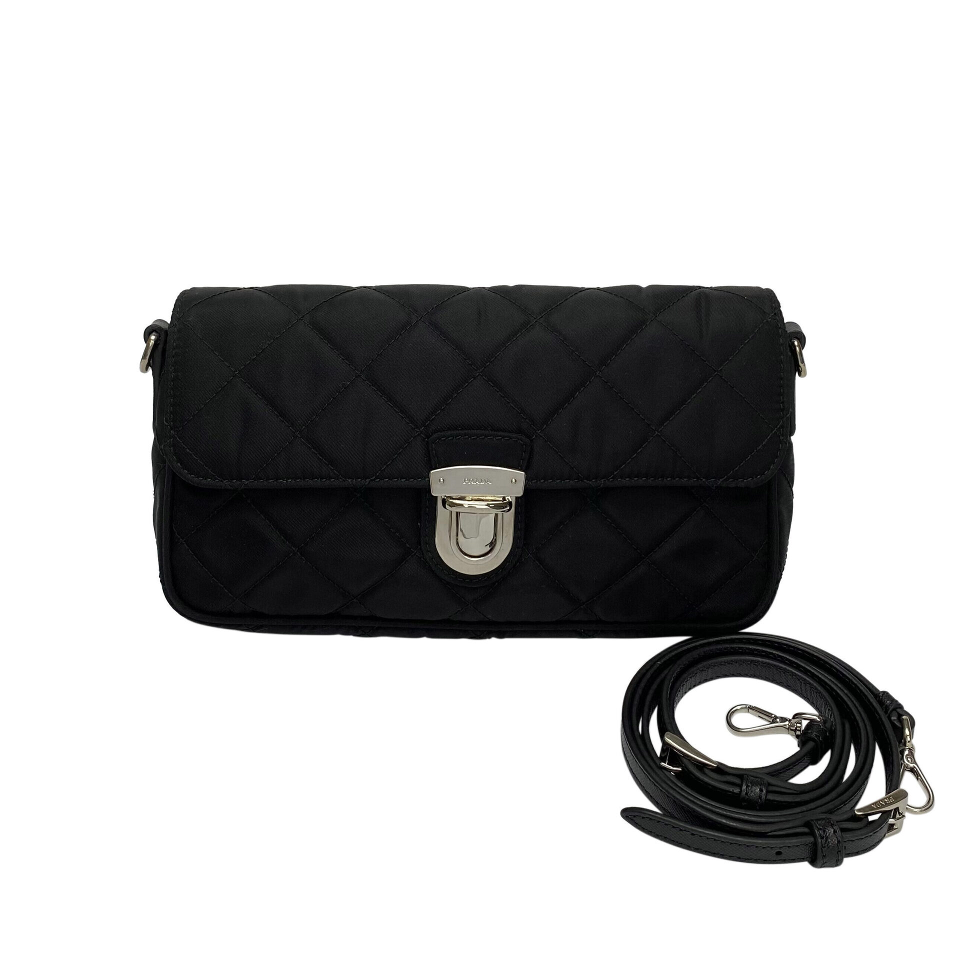Bolsa Prada Nylon Matelassê Preta