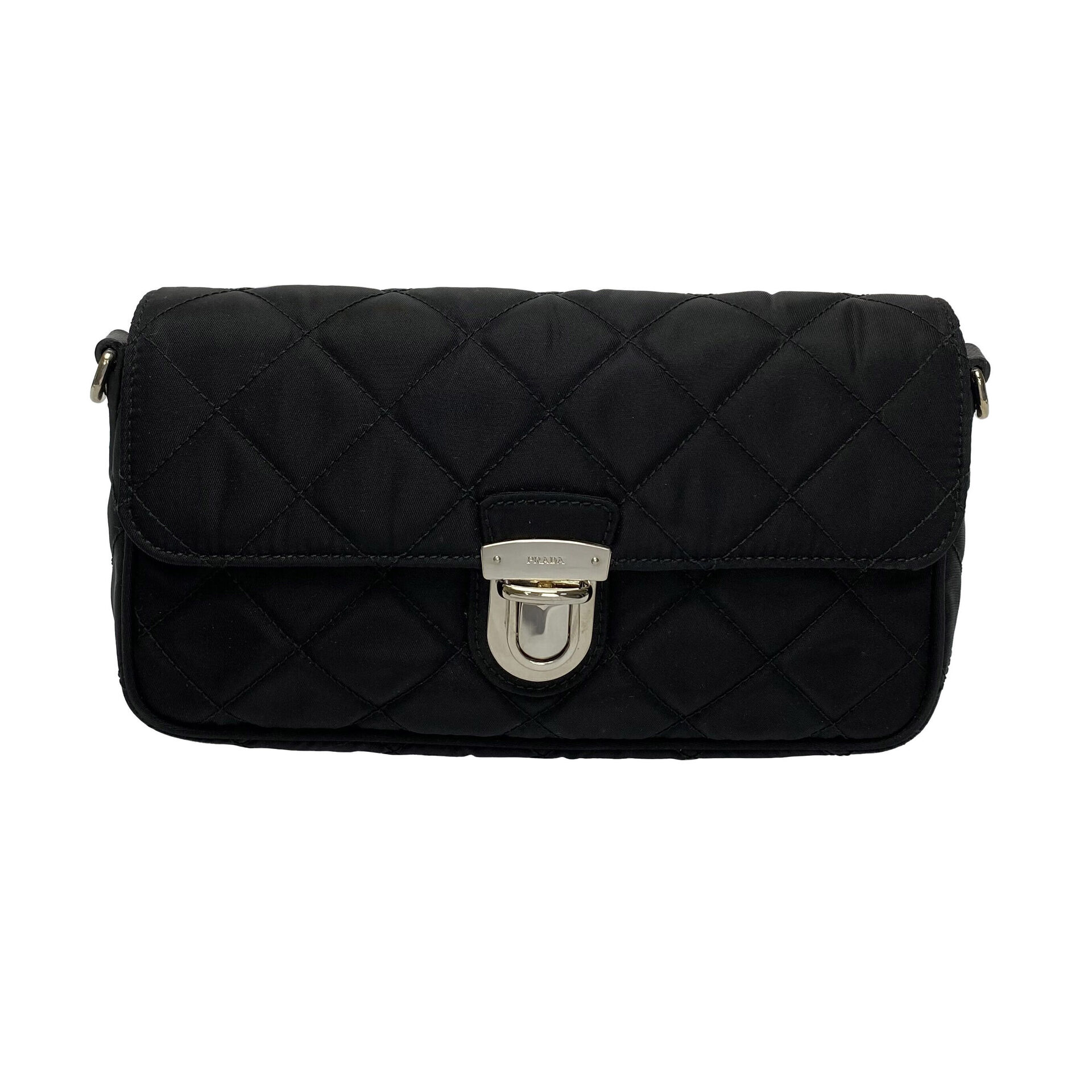 Bolsa Prada Nylon Matelassê Preta
