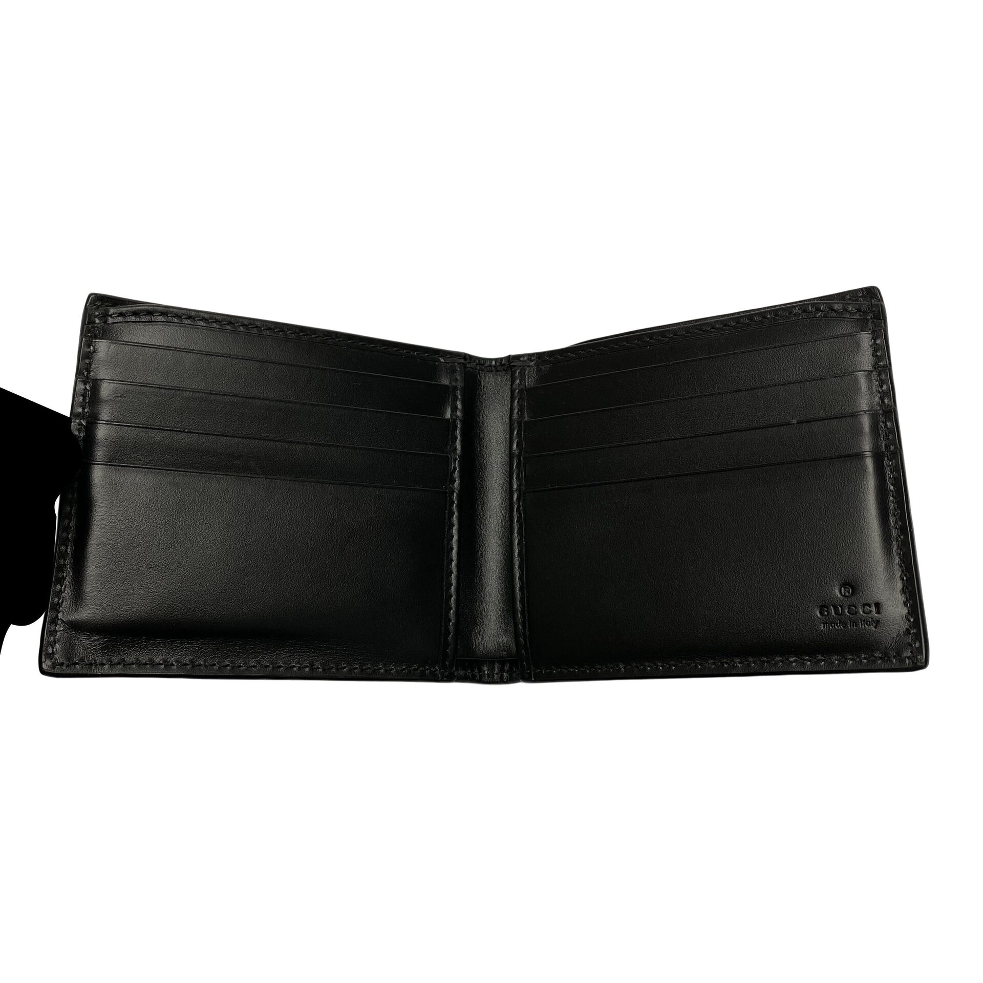 Carteira Gucci Signature Web Couro Preto