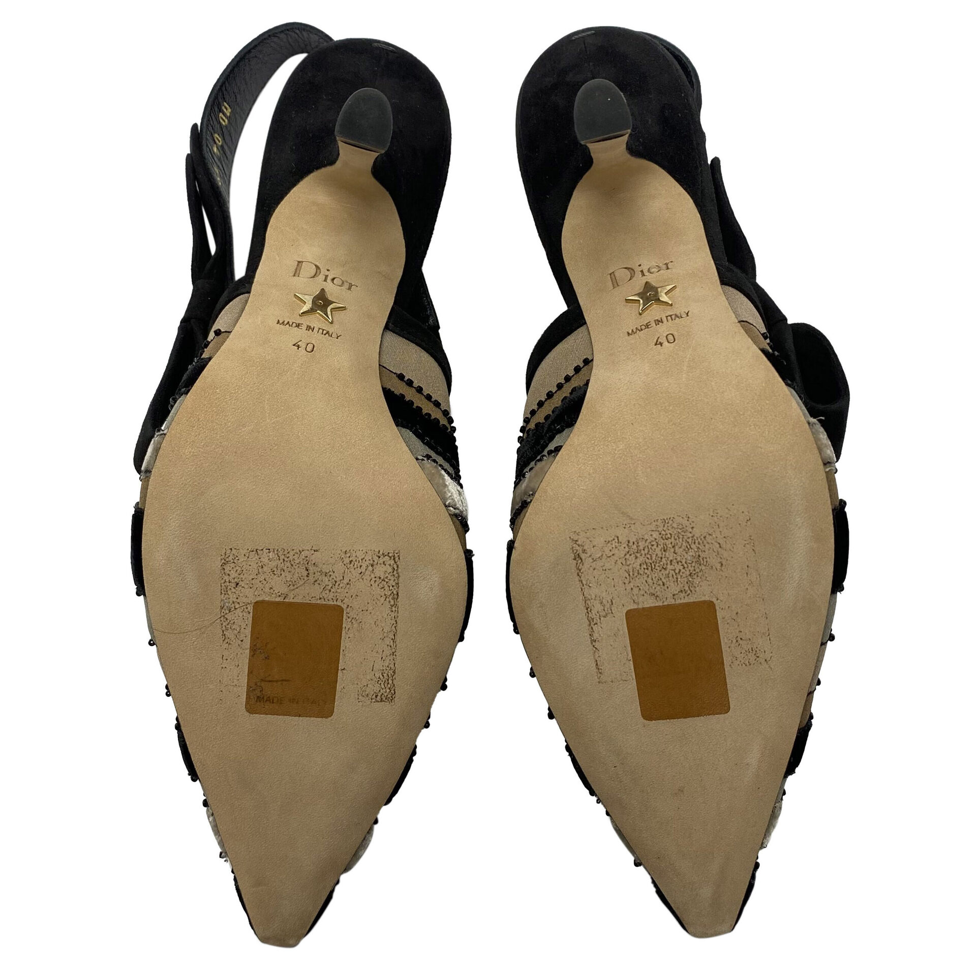 Scarpin Christian Dior Slingback Black Heels