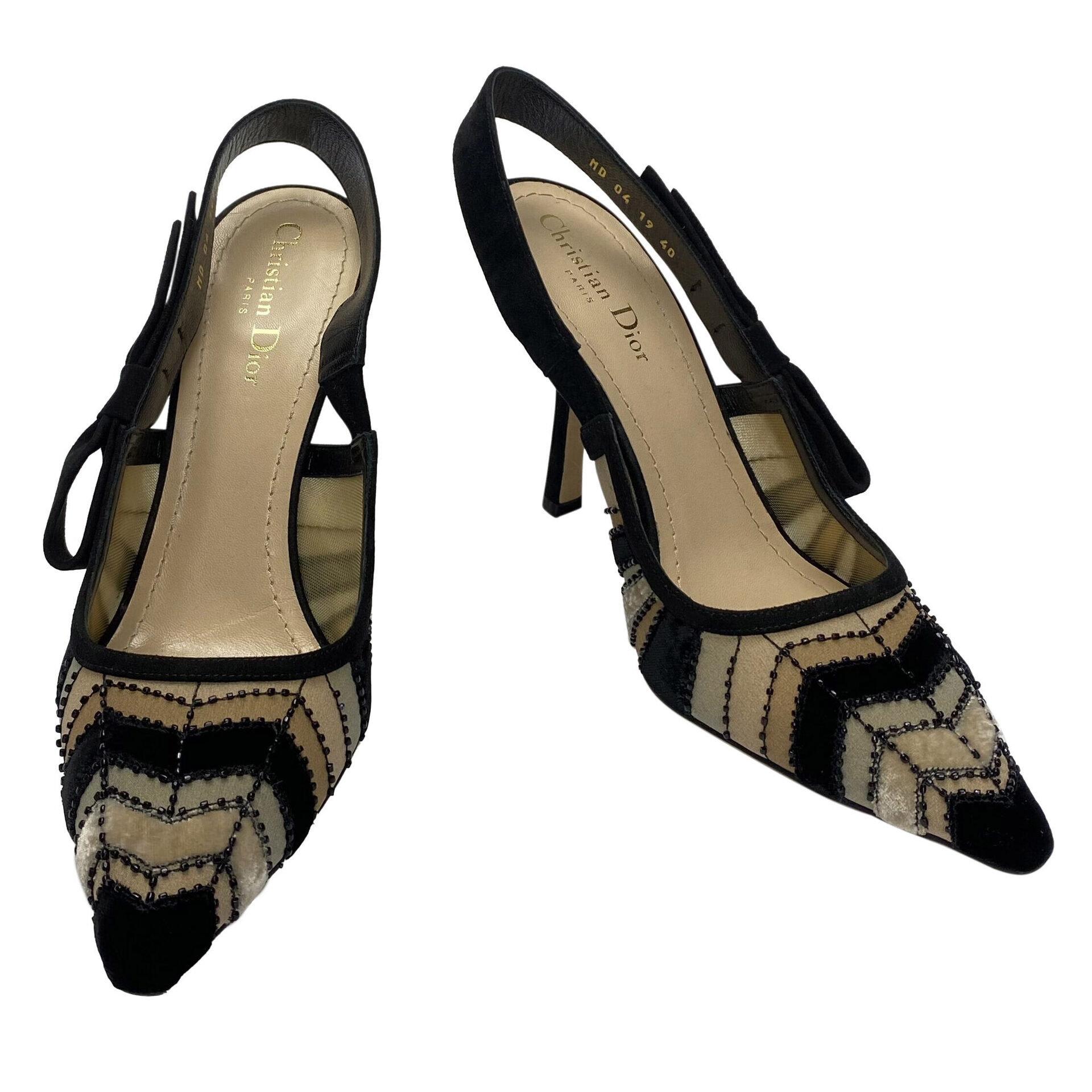 Scarpin Christian Dior Slingback Black Heels