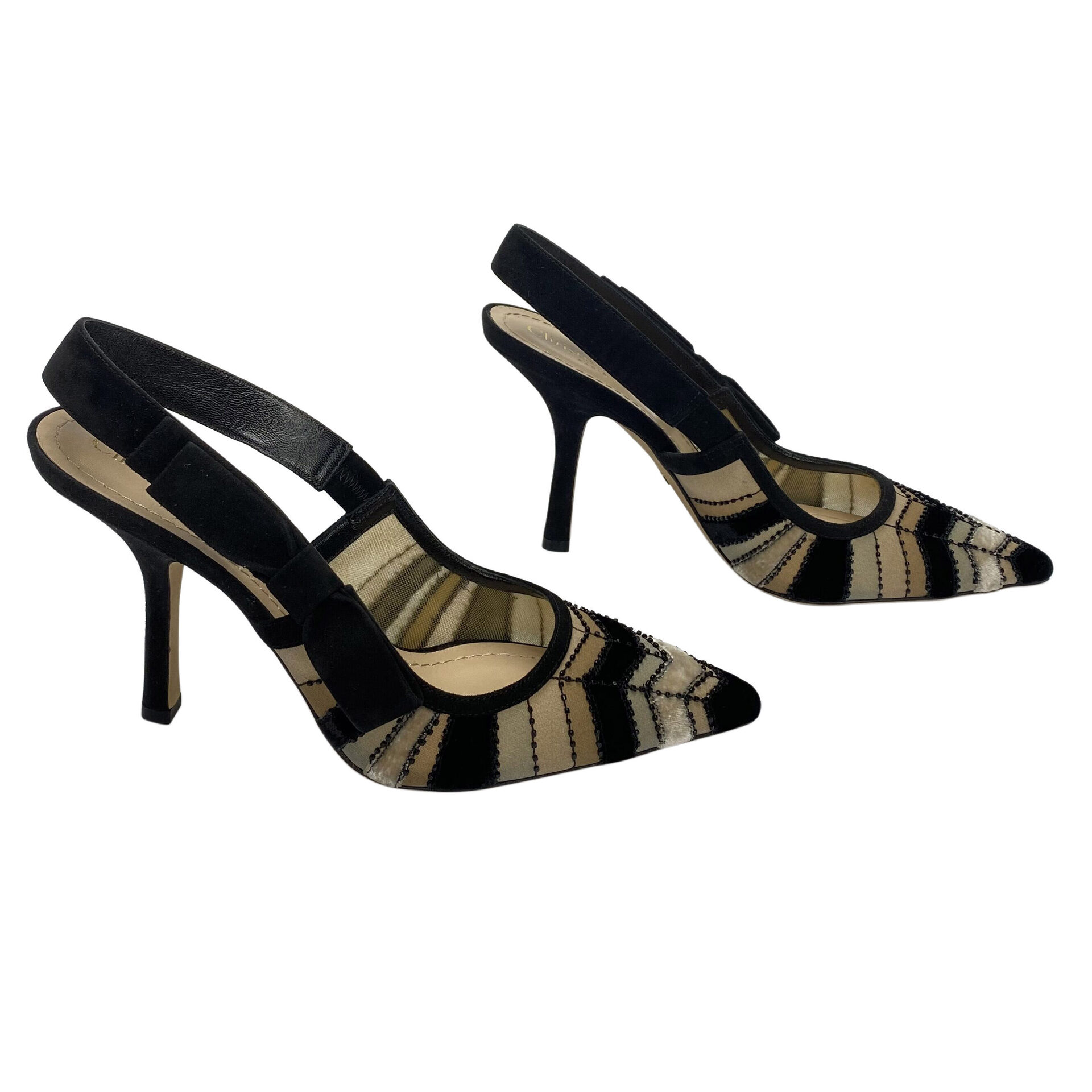 Scarpin Christian Dior Slingback Black Heels