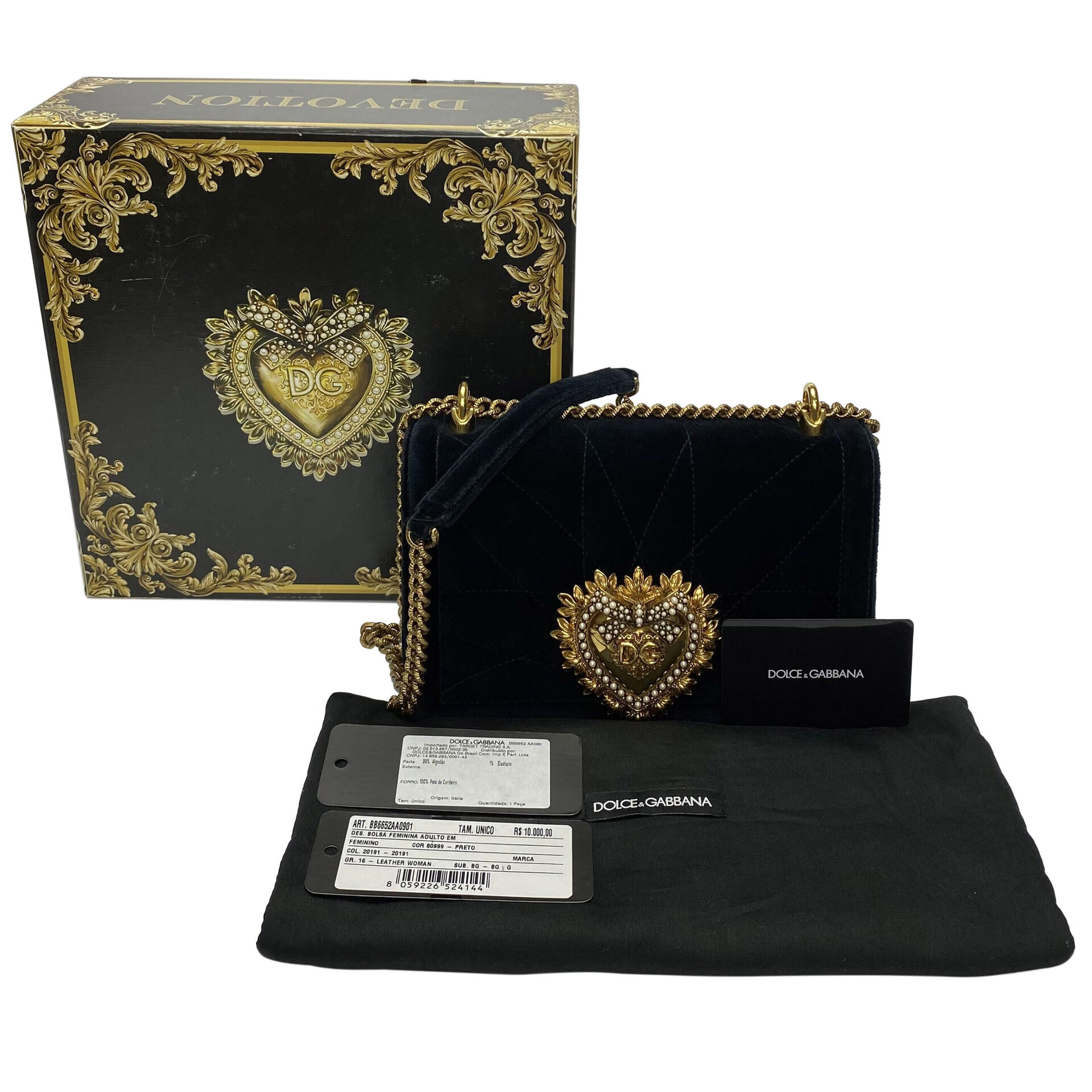 Bolsa Dolce & Gabbana Devotion Veludo Preto