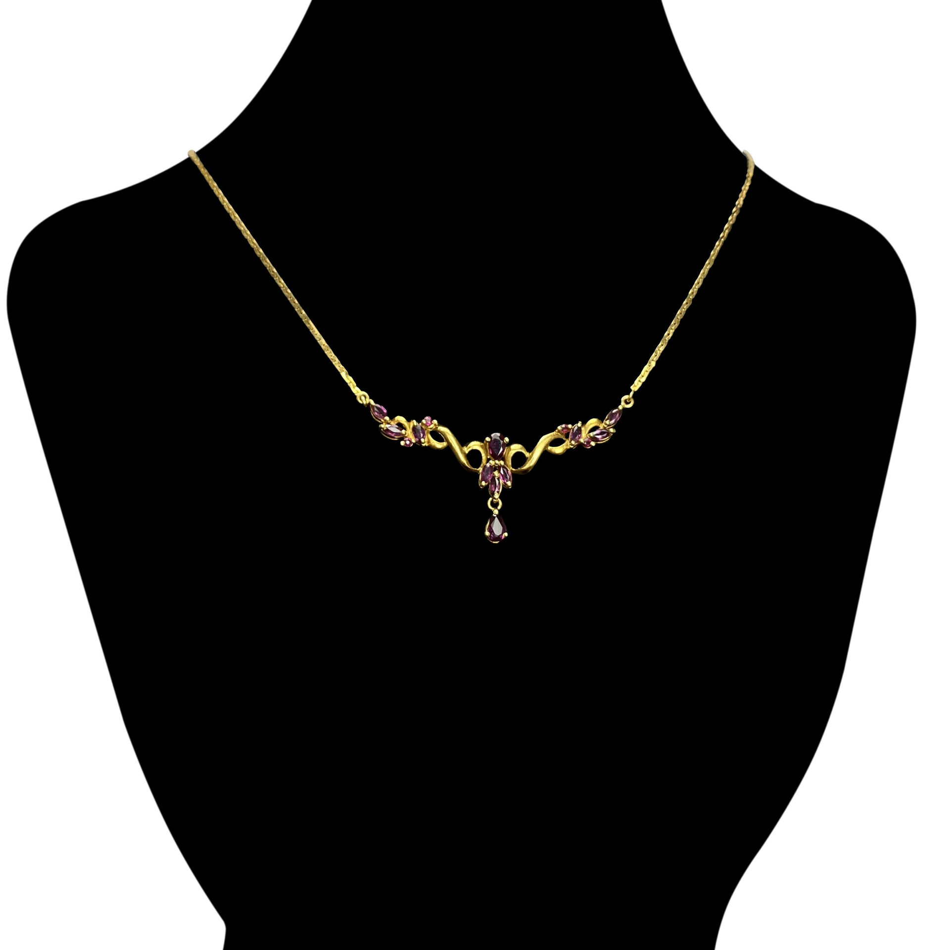 Conjunto Ouro Amarelo e Rubis