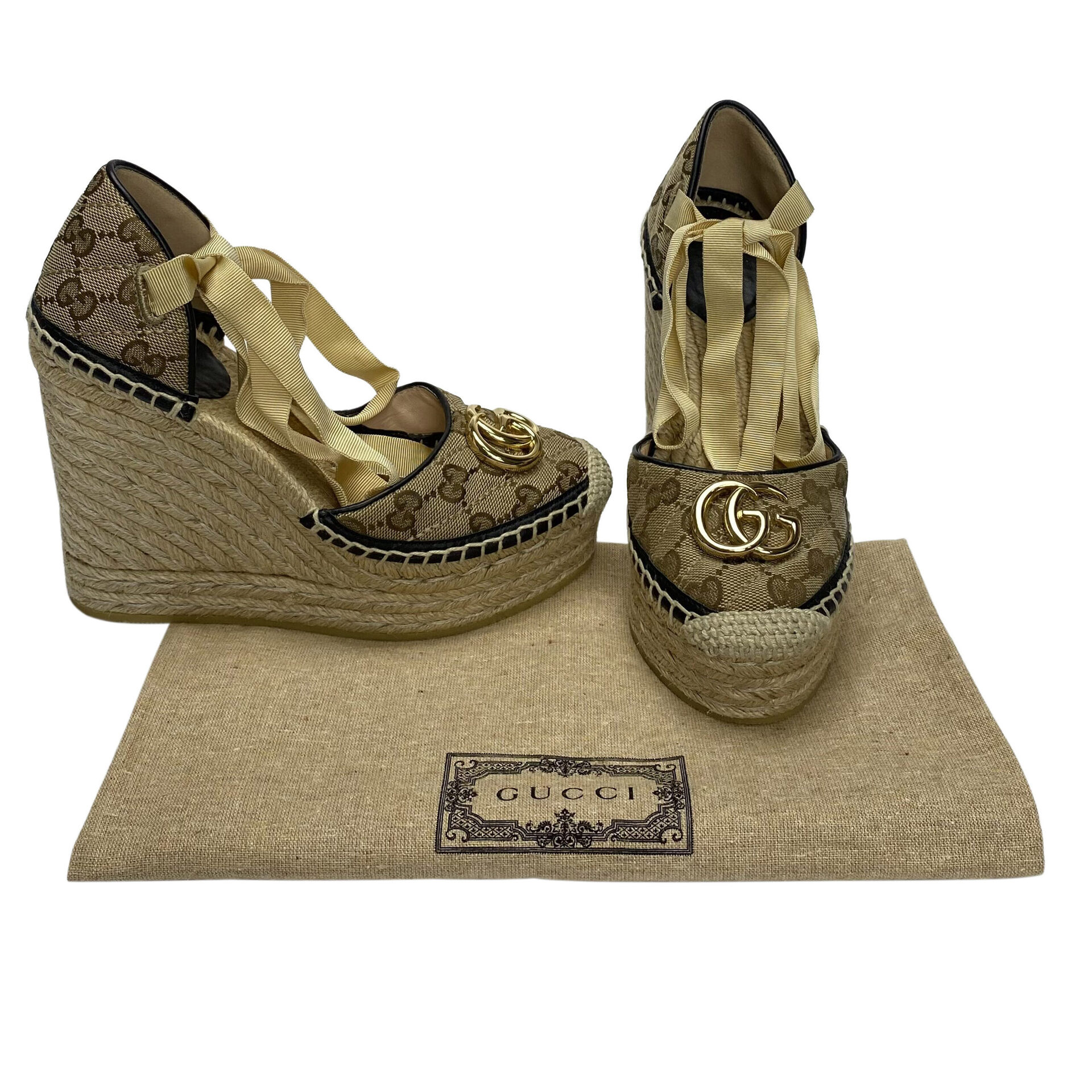 Espadrille Gucci Anabela GG Monograma