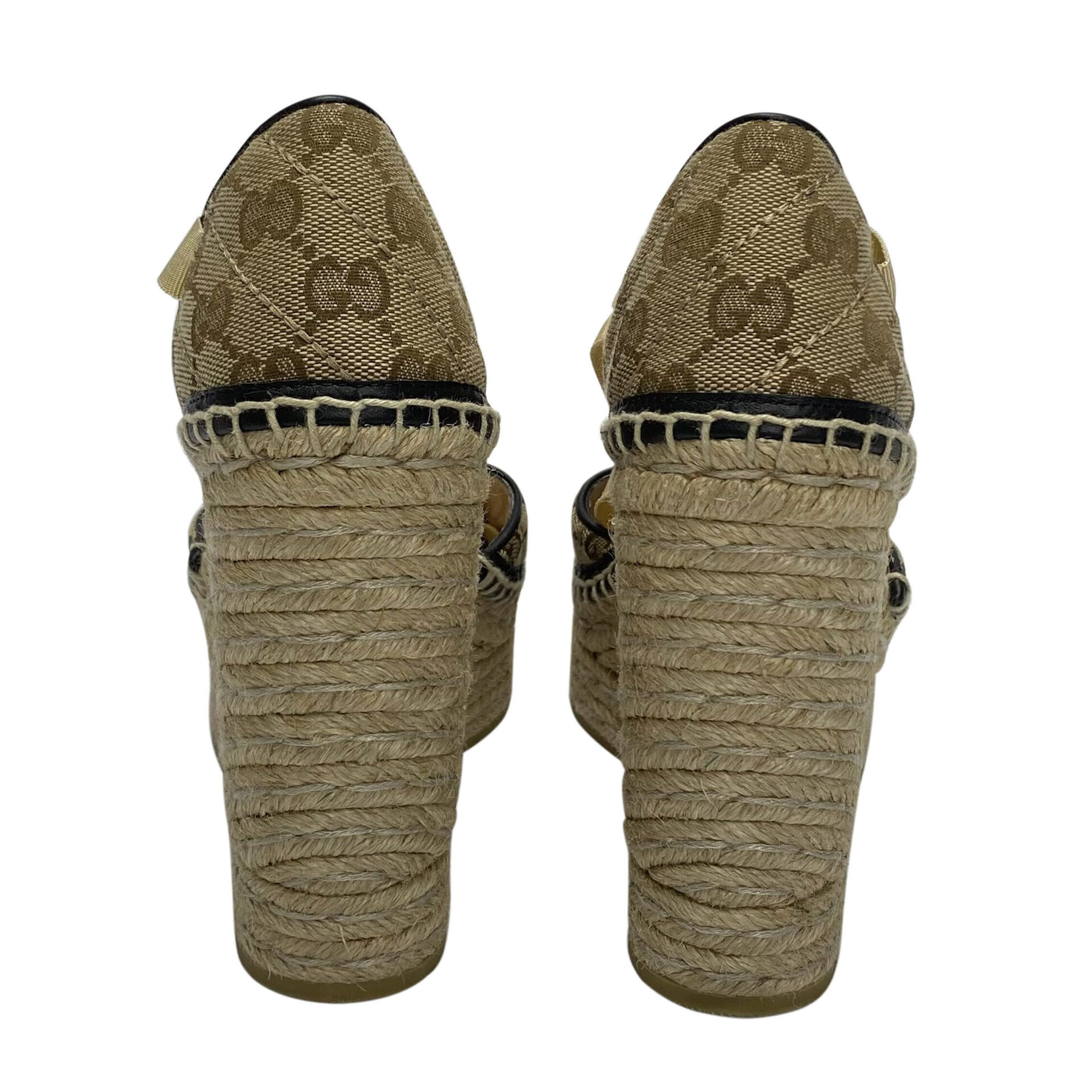 Espadrille Gucci Anabela GG Monograma