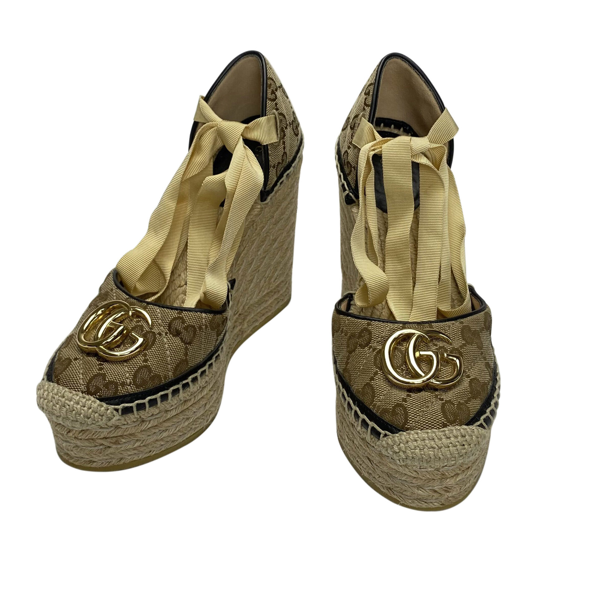 Espadrille Gucci Anabela GG Monograma