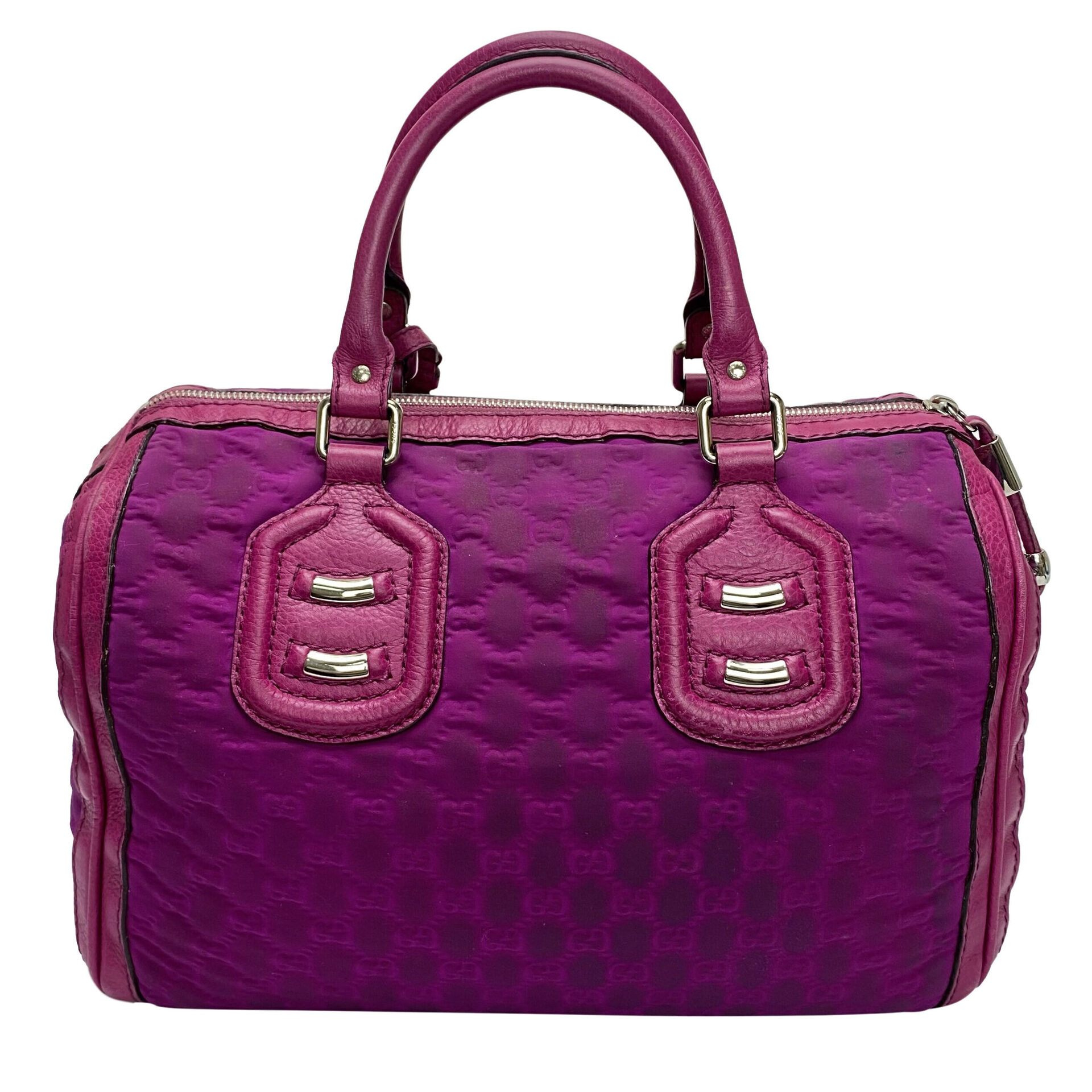 Bolsa Gucci Guccissima Techno Tag Medium Boston Rosa