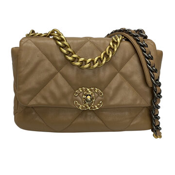 Bolsa Chanel 19 Couro Bege