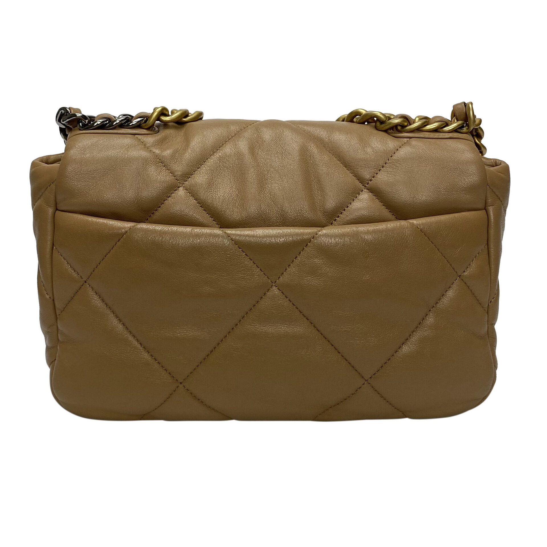 Bolsa Chanel 19 Couro Bege