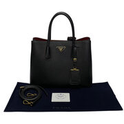 Bolsa Prada Saffiano Cuir Double Preta