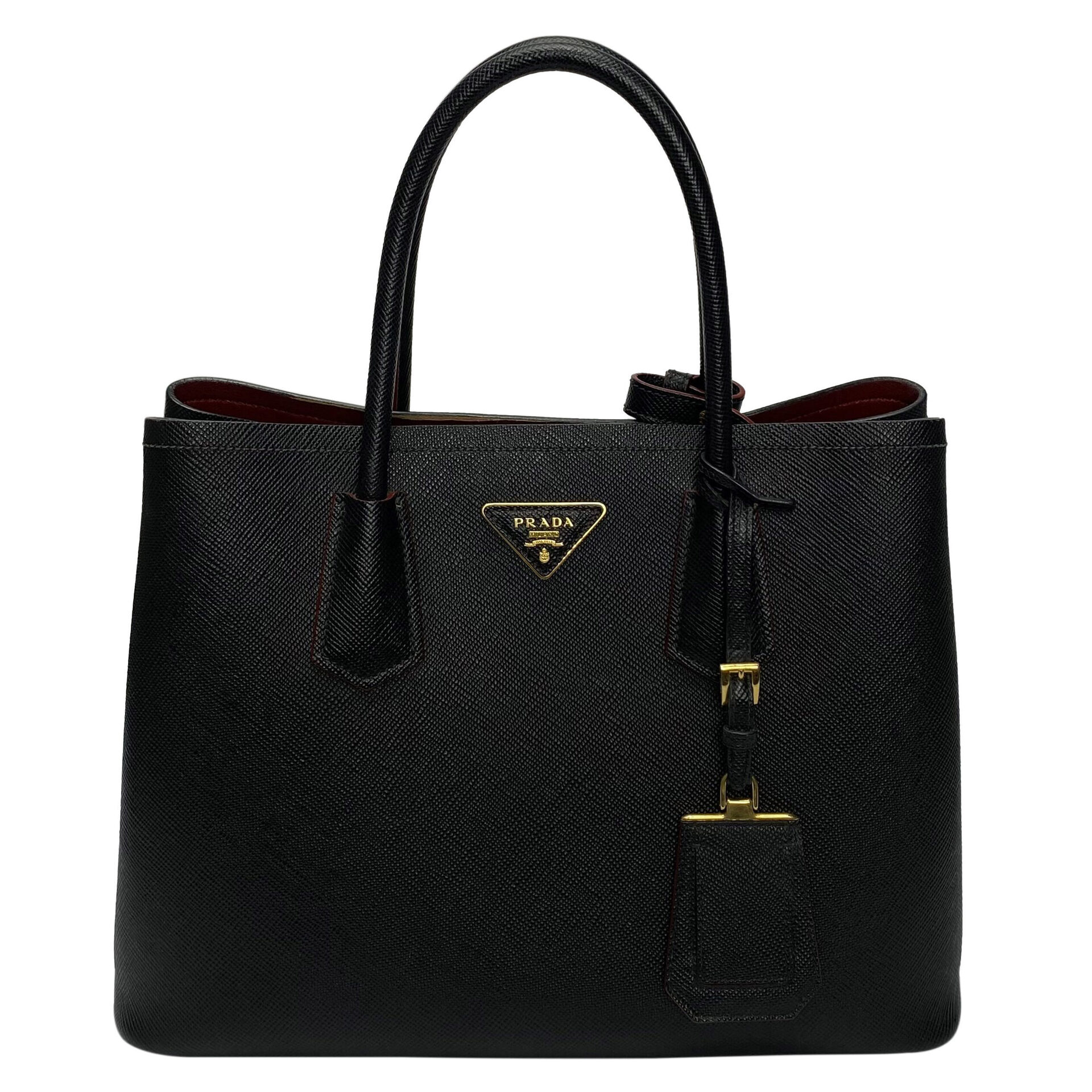 Bolsa Prada Saffiano Cuir Double Preta