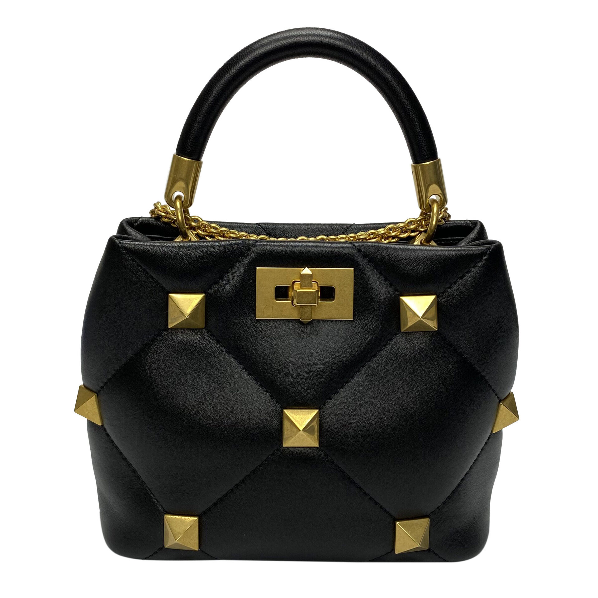 Bolsa Valentino Garavani Roman Stud Preta
