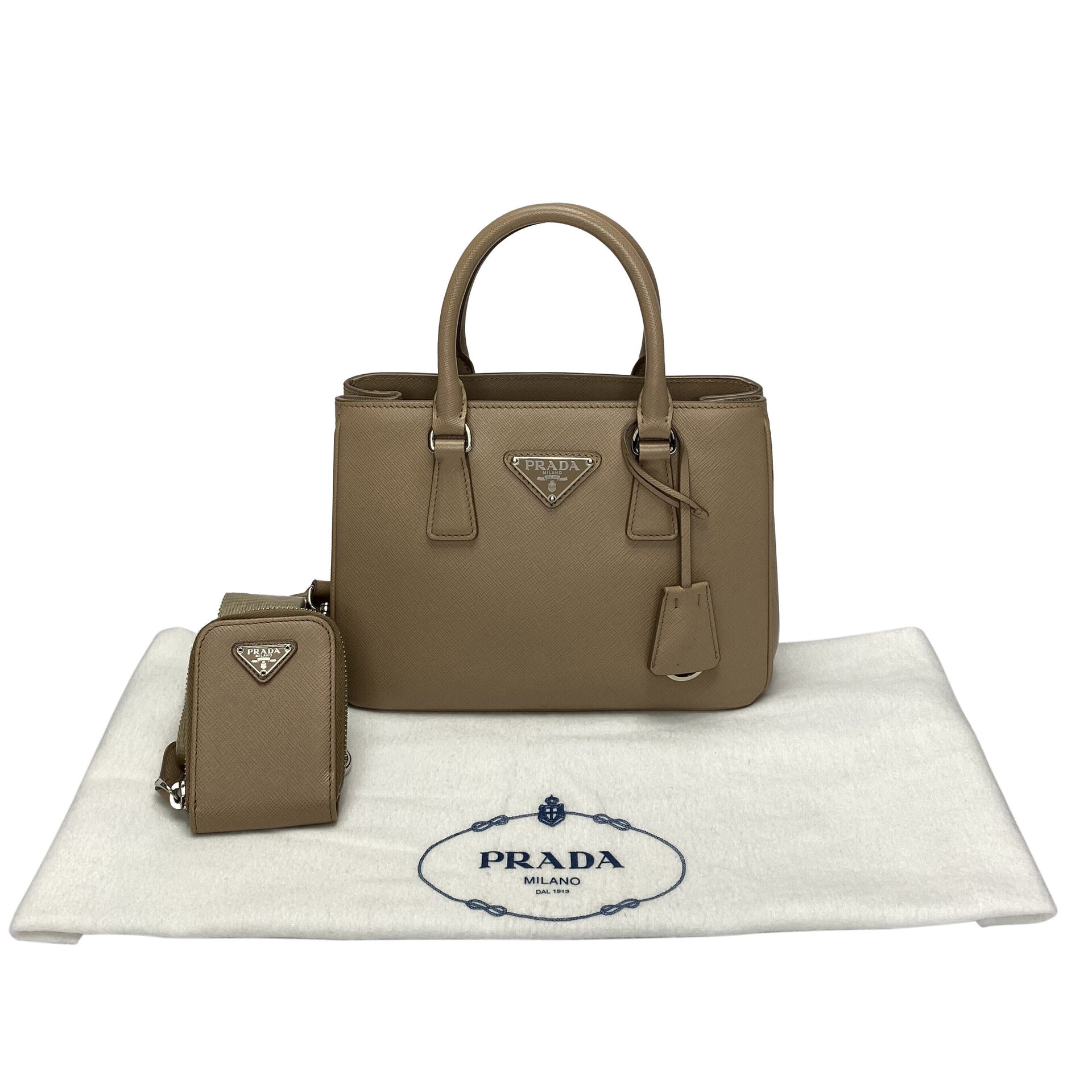 Bolsa Prada Mini Galleria Saffiano Nude