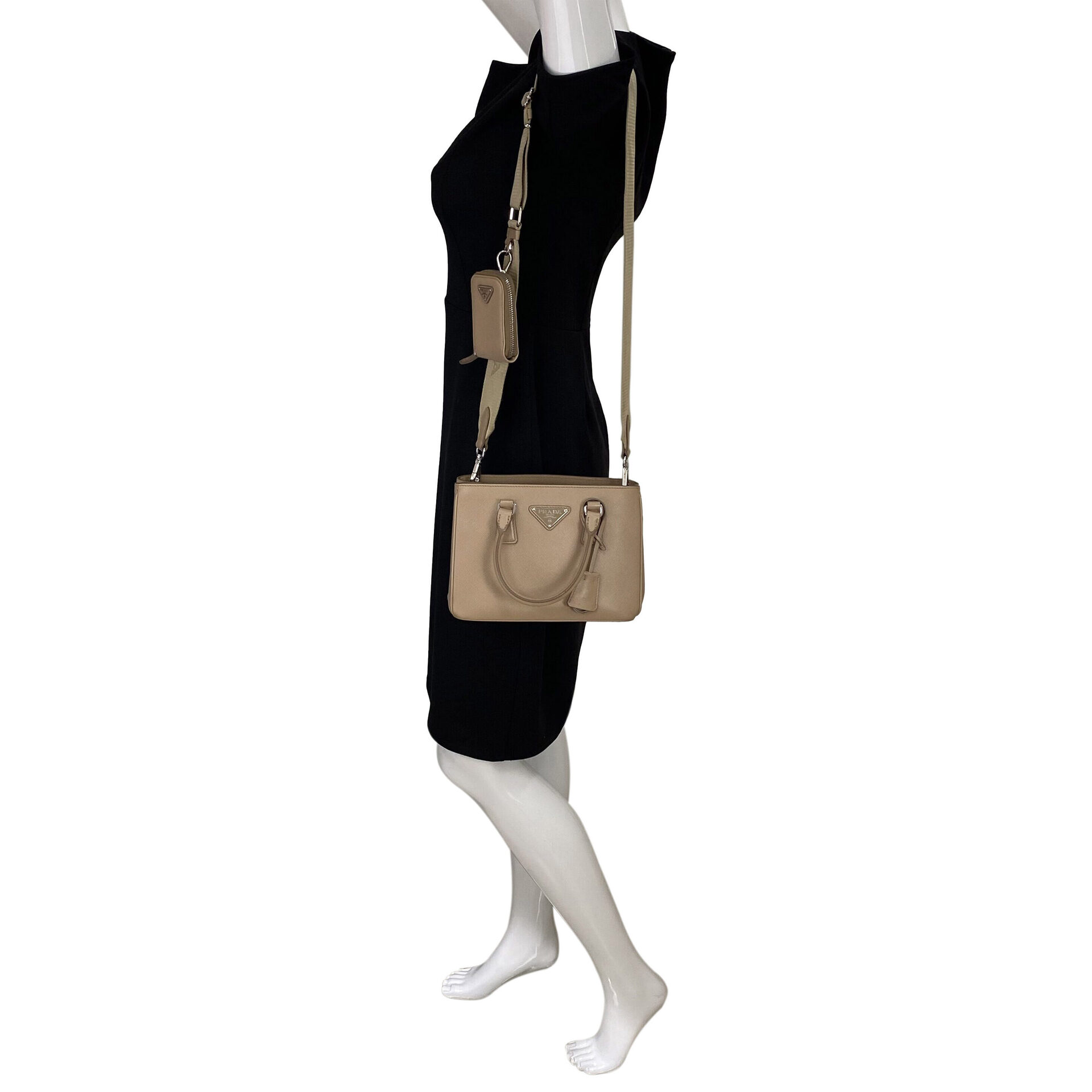 Bolsa Prada Mini Galleria Saffiano Nude