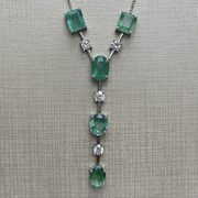 Colar Pendente Esmeraldas e Diamantes