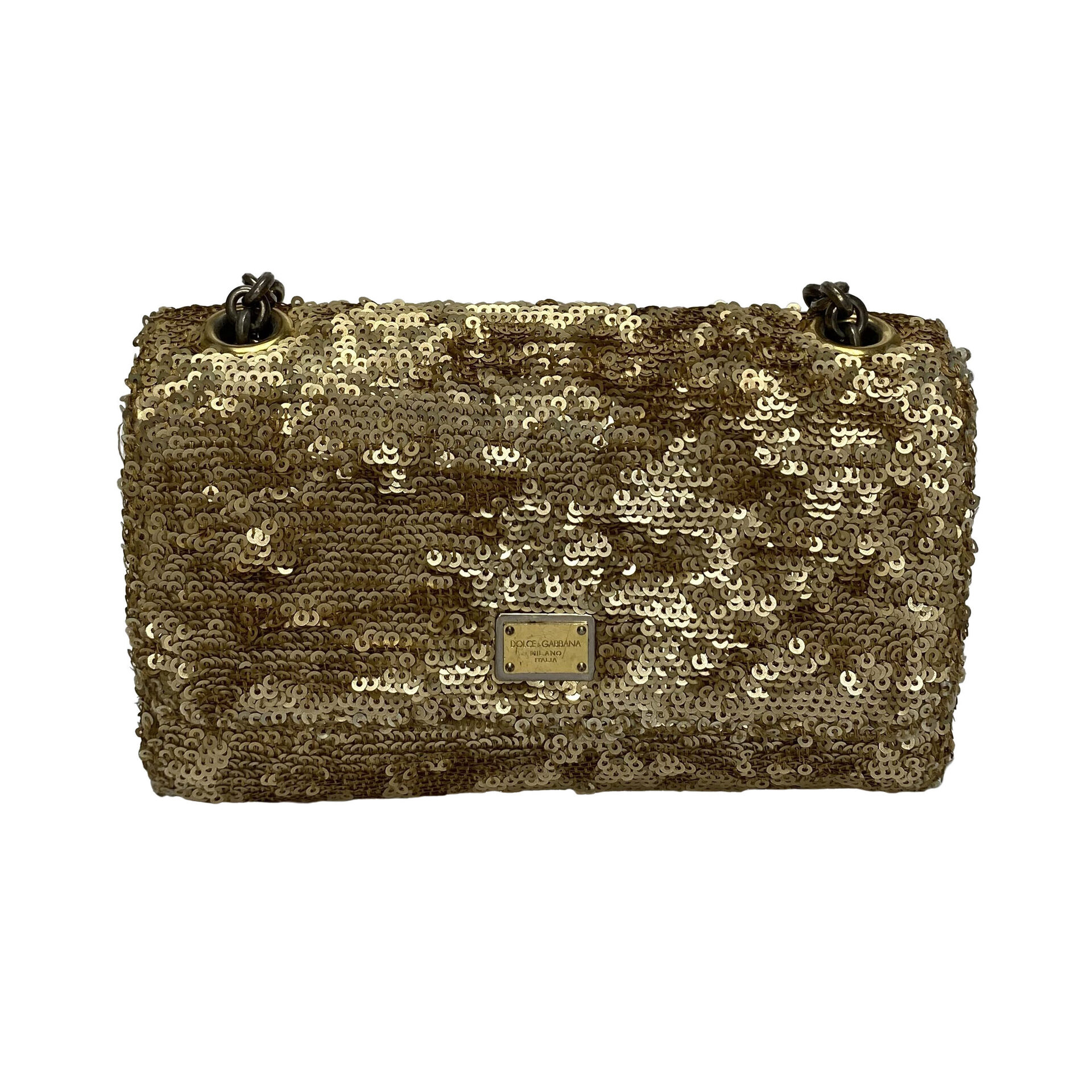 Bolsa Dolce & Gabbana Paetês Dourados