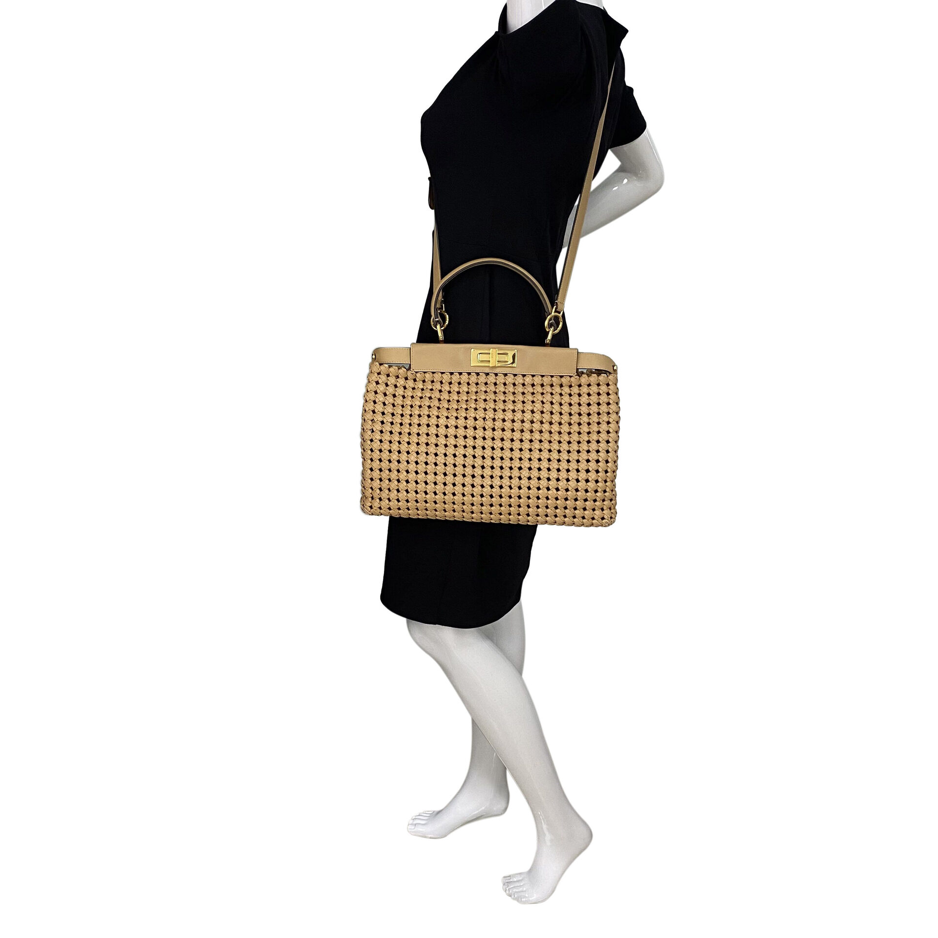 Bolsa Fendi Peekaboo Intrecciato