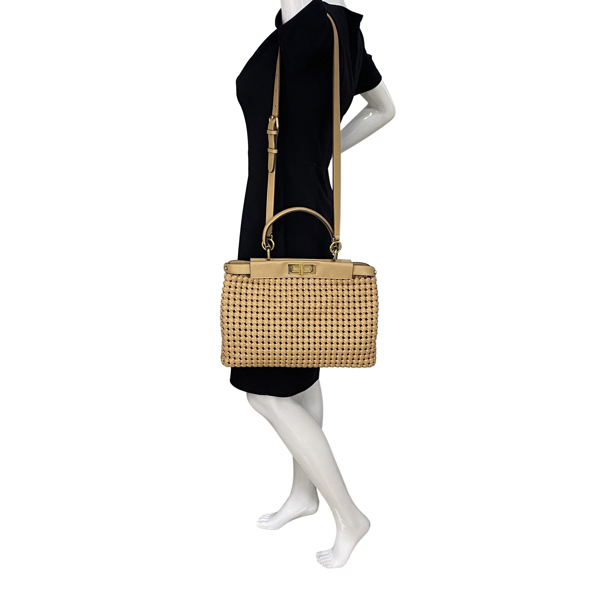 Bolsa Fendi Peekaboo Intrecciato