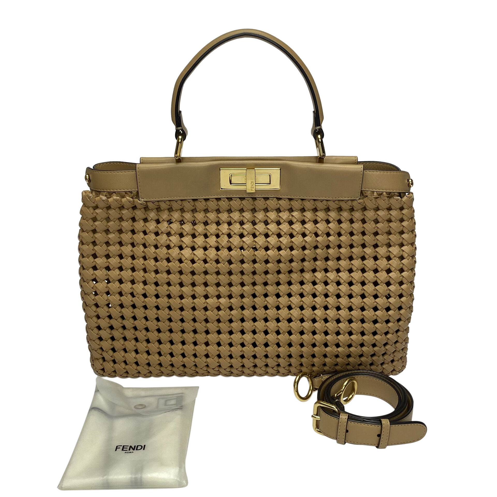 Bolsa Fendi Peekaboo Intrecciato