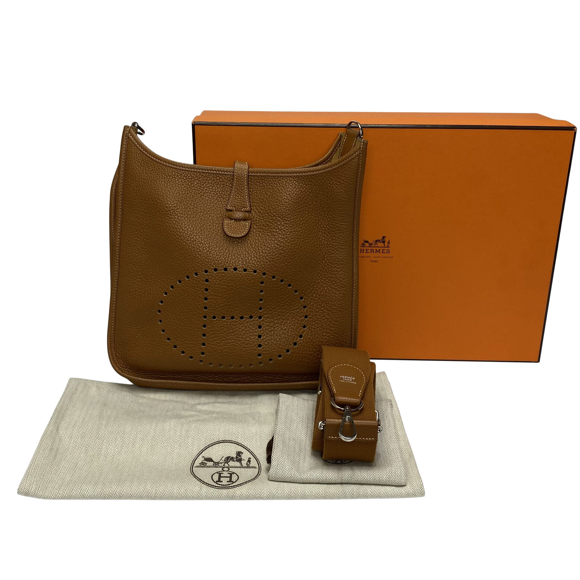 Bolsa Hermès Evelyne Marrom