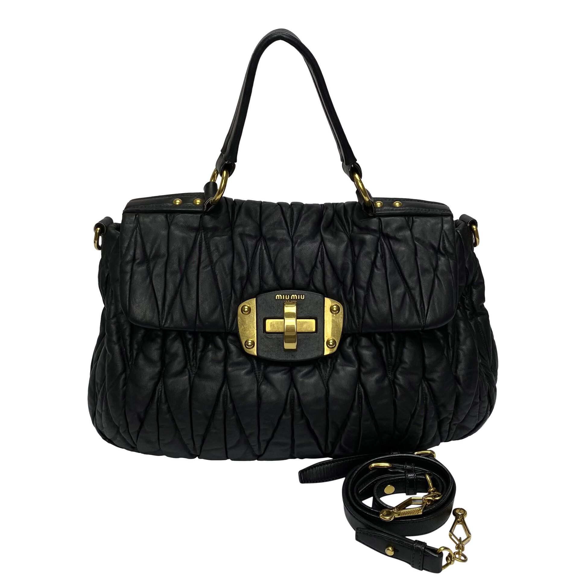 Bolsa Miu Miu Matelassê Preta