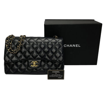 Bolsa Chanel Clássica Double Flap Jumbo Lambskin Preta
