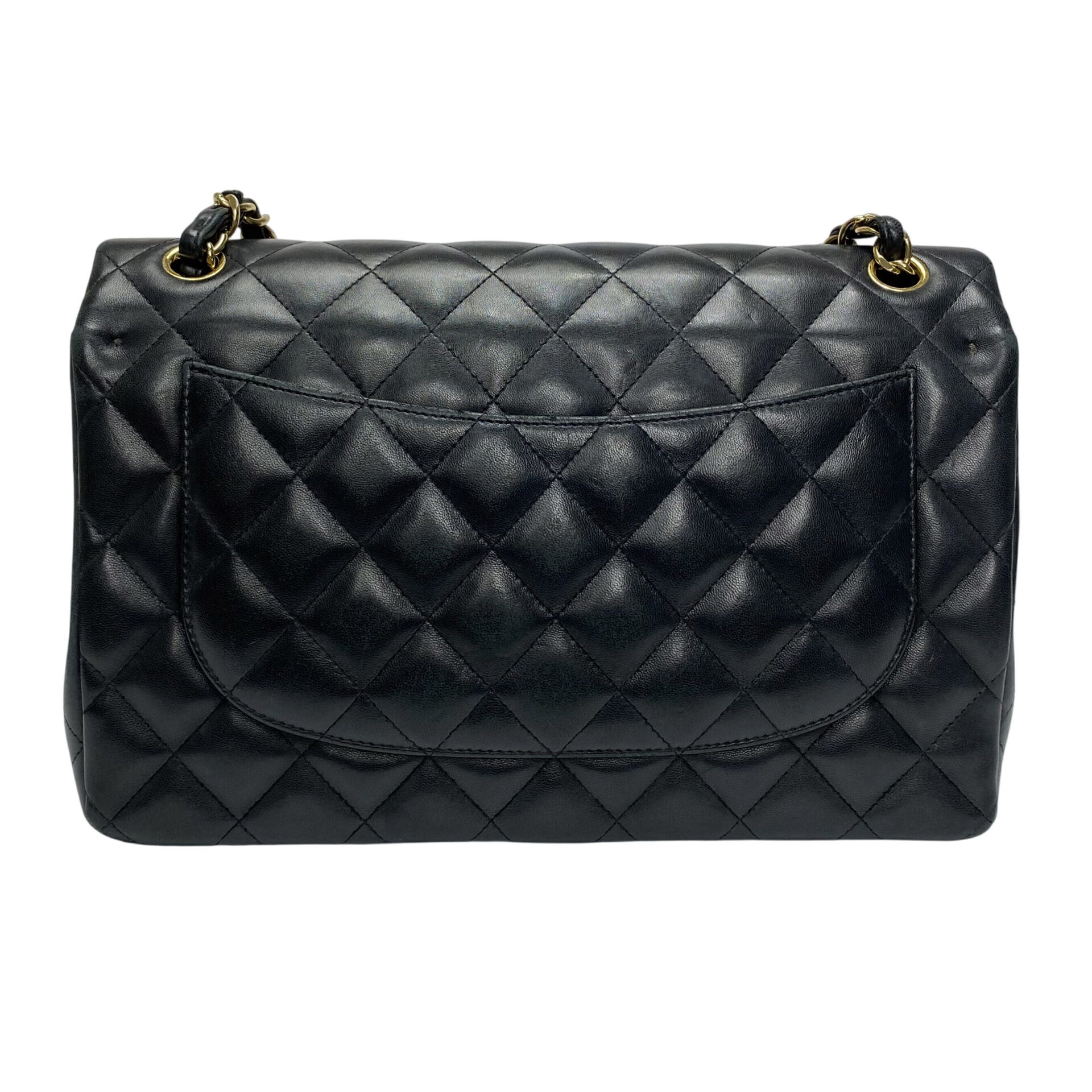 Bolsa Chanel Clássica Double Flap Jumbo Lambskin Preta