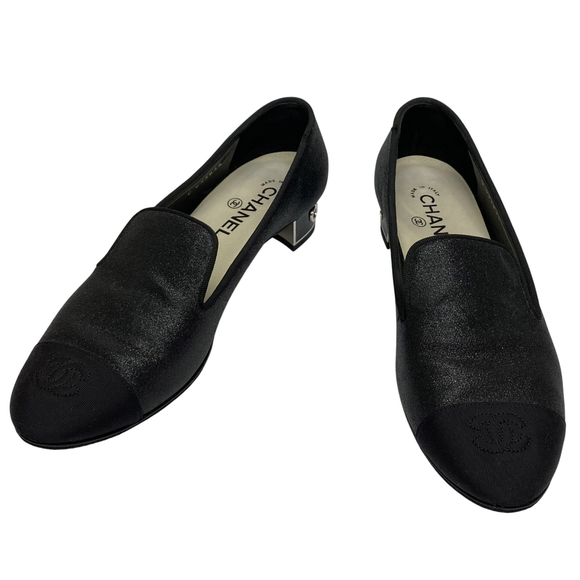 Sapato Chanel Glitter Preto