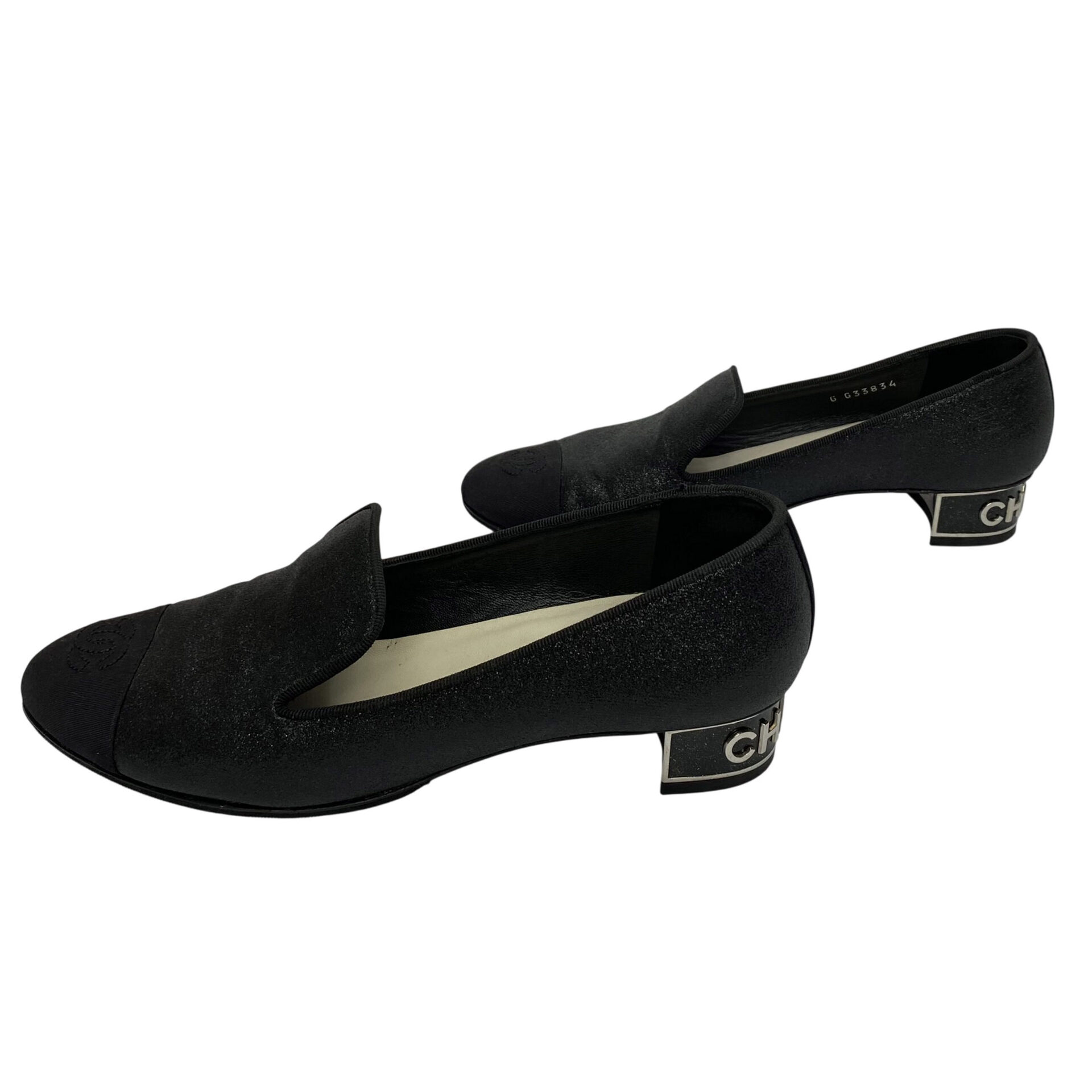 Sapato Chanel Glitter Preto
