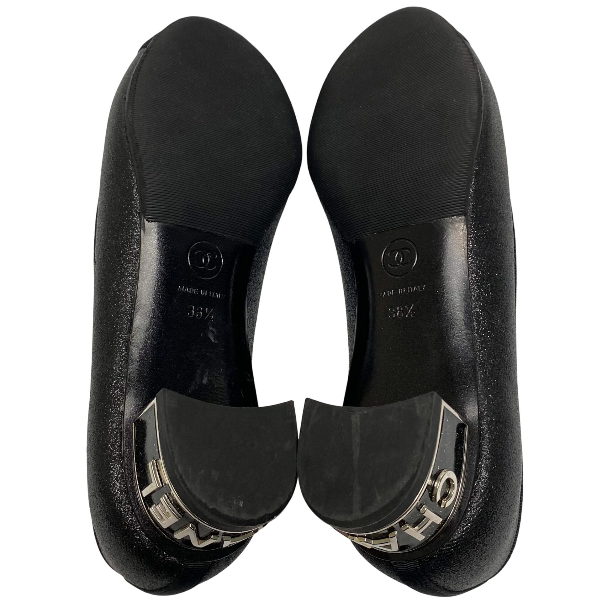 Sapato Chanel Glitter Preto