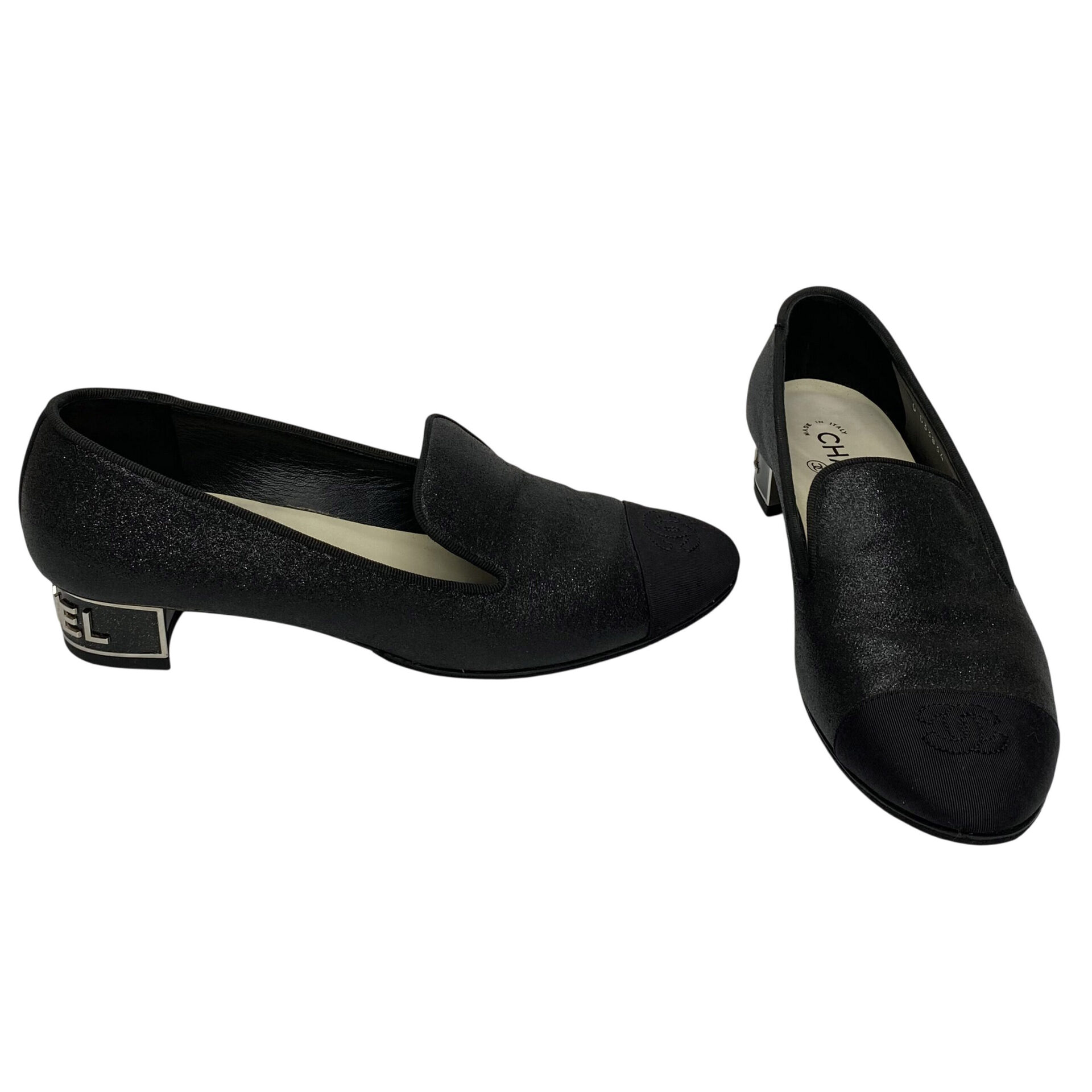 Sapato Chanel Glitter Preto