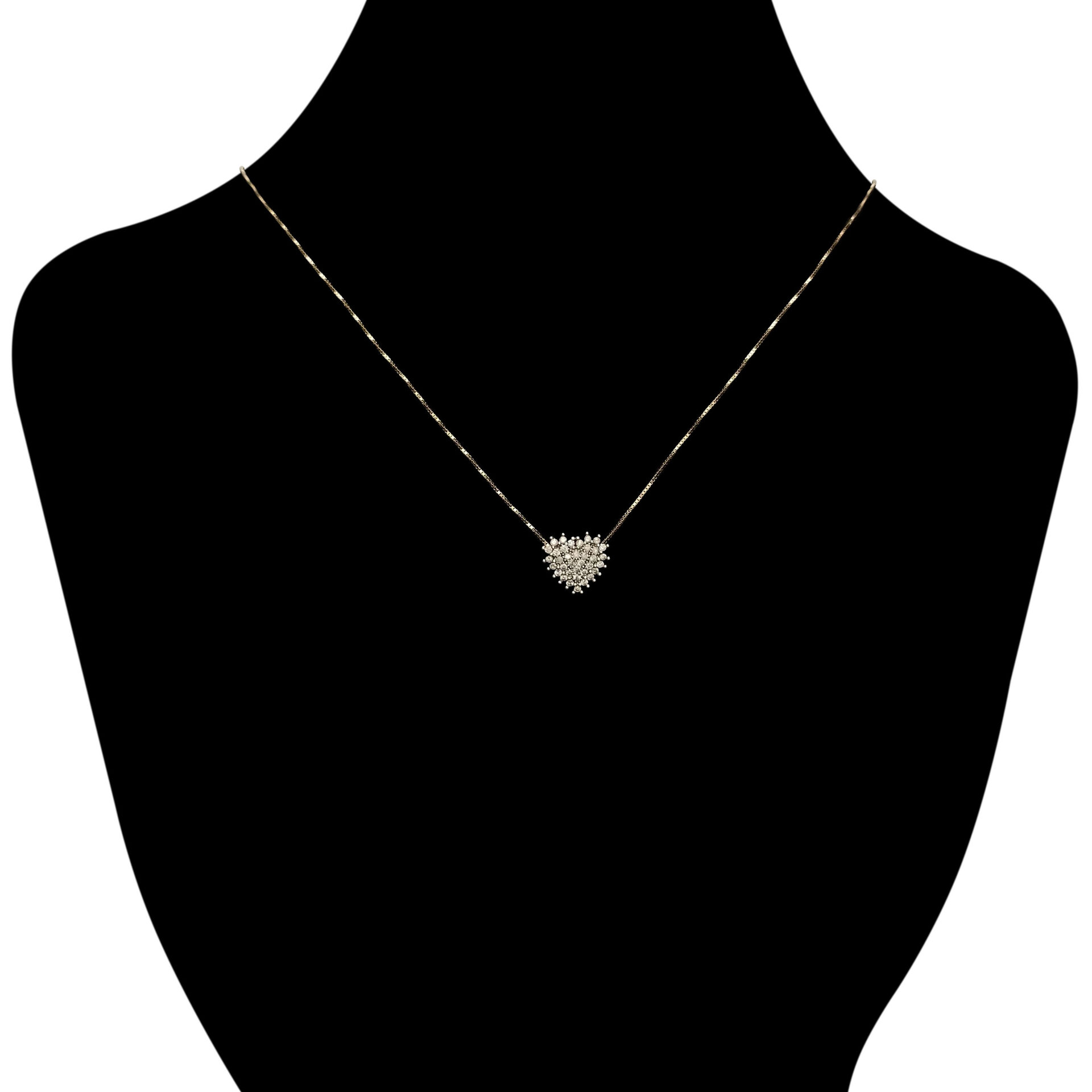 Colar Coração Pavê Diamantes