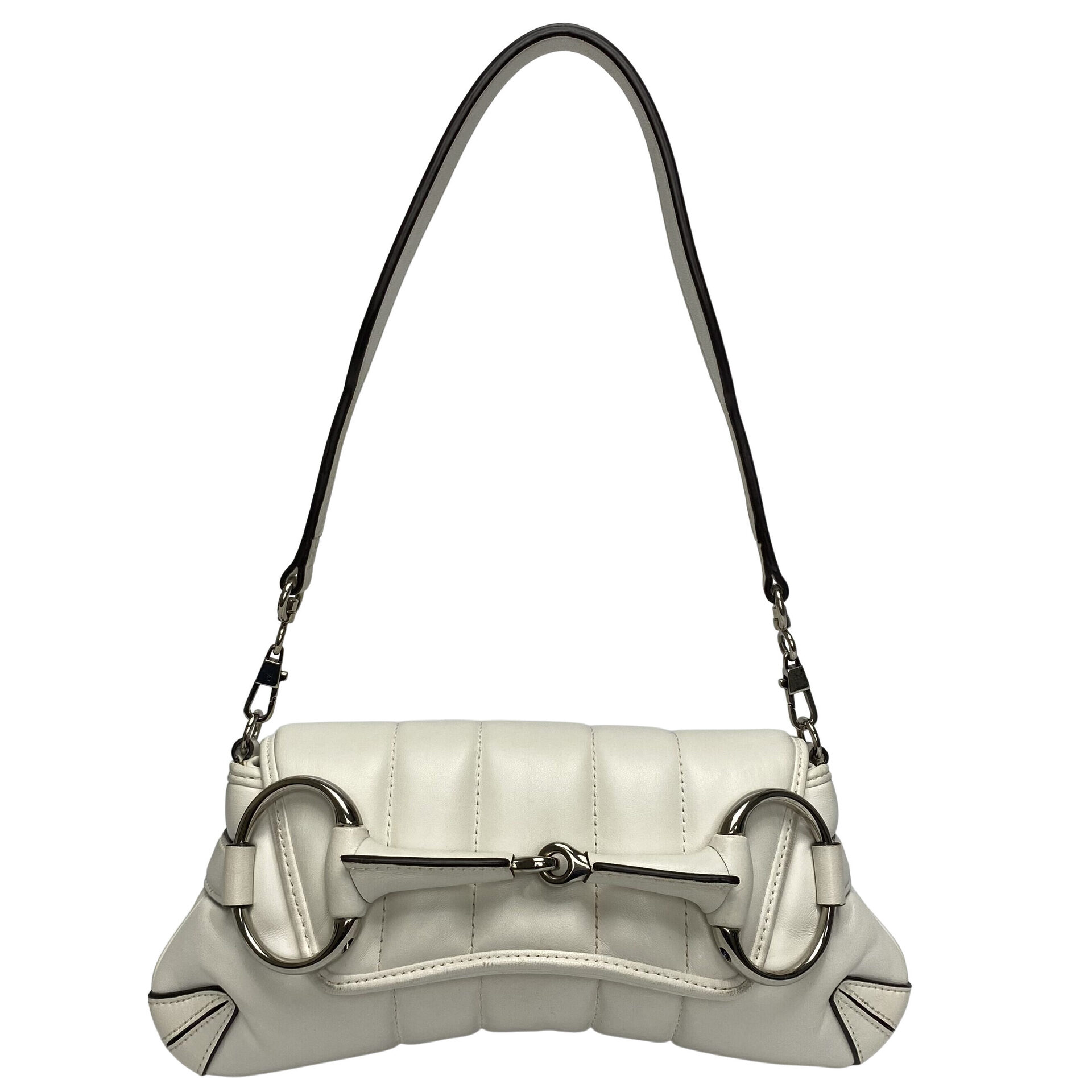 Bolsa Gucci Horsebit Chain Branca