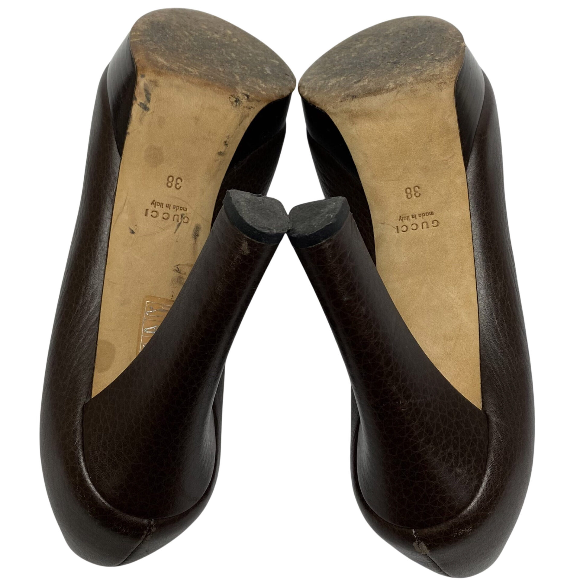 Peep Toe Gucci Horsebit Marrom