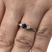 Anel Garder Safira e Diamantes