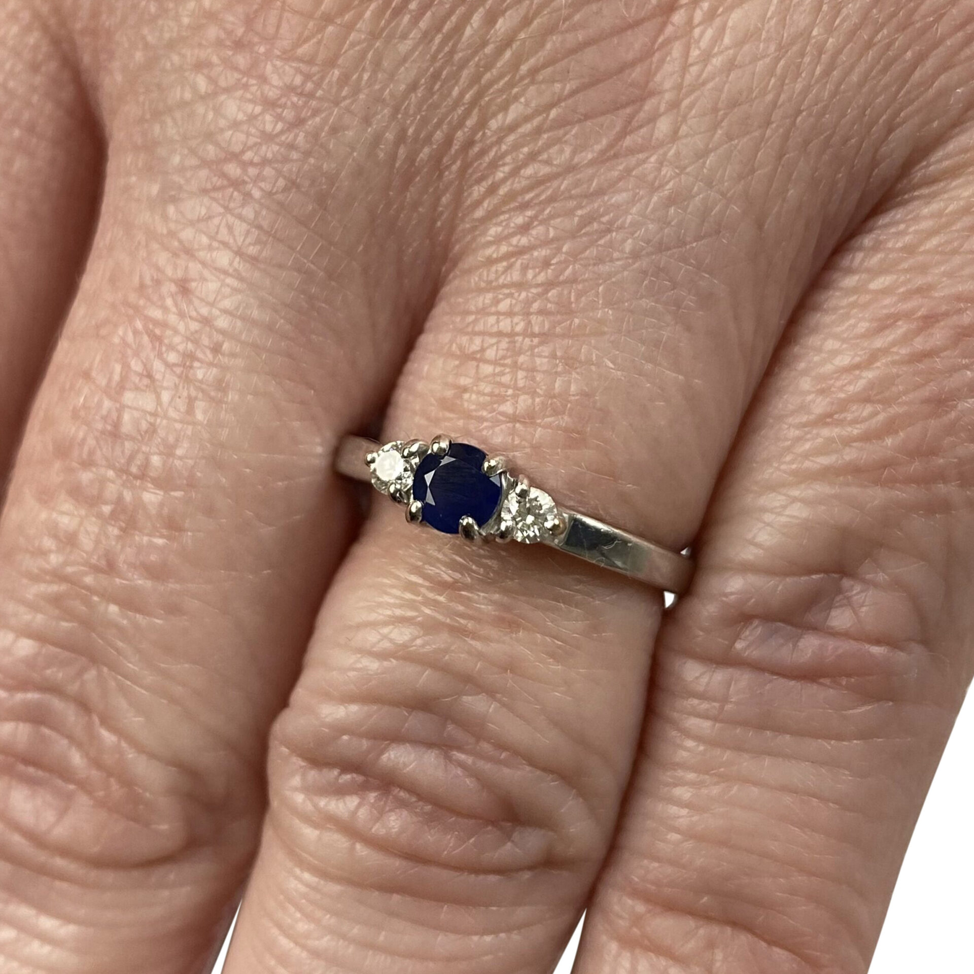Anel Garder Safira e Diamantes