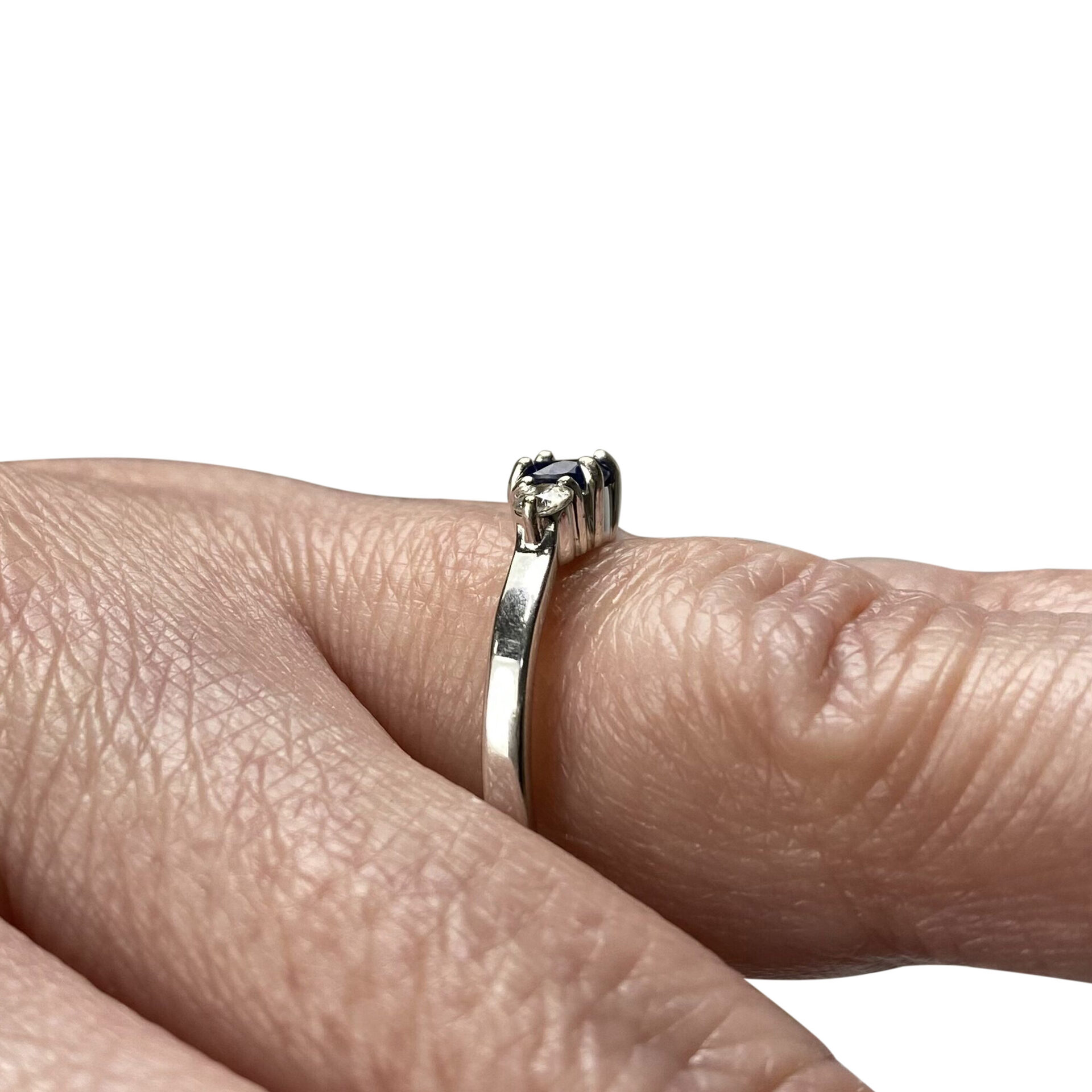Anel Garder Safira e Diamantes