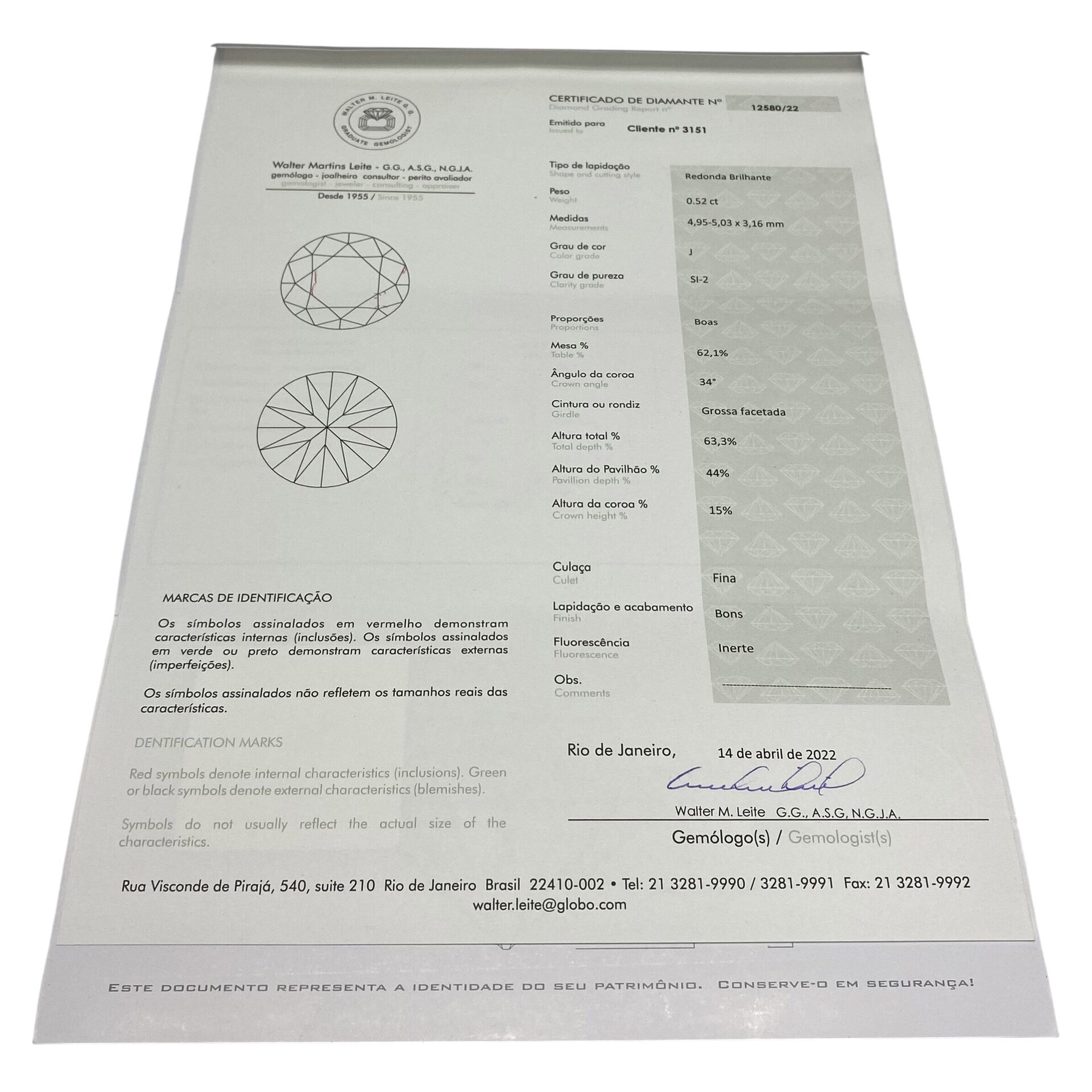 Par de Brincos Solitários - 1.04 ct.