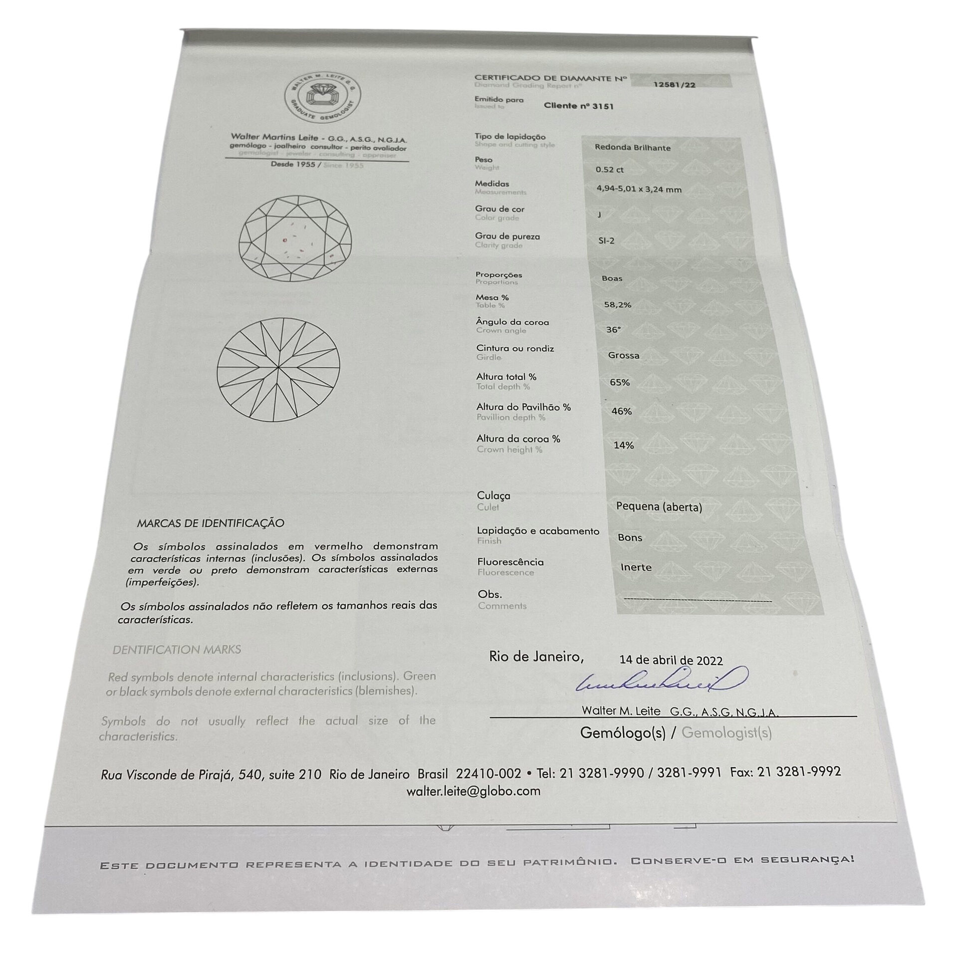 Par de Brincos Solitários - 1.04 ct.