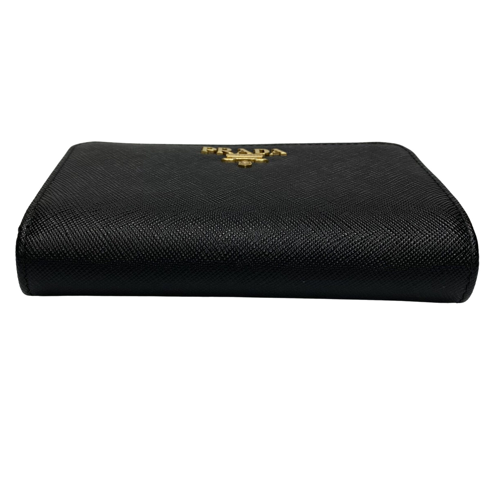 Carteira Prada Couro Saffiano Preto